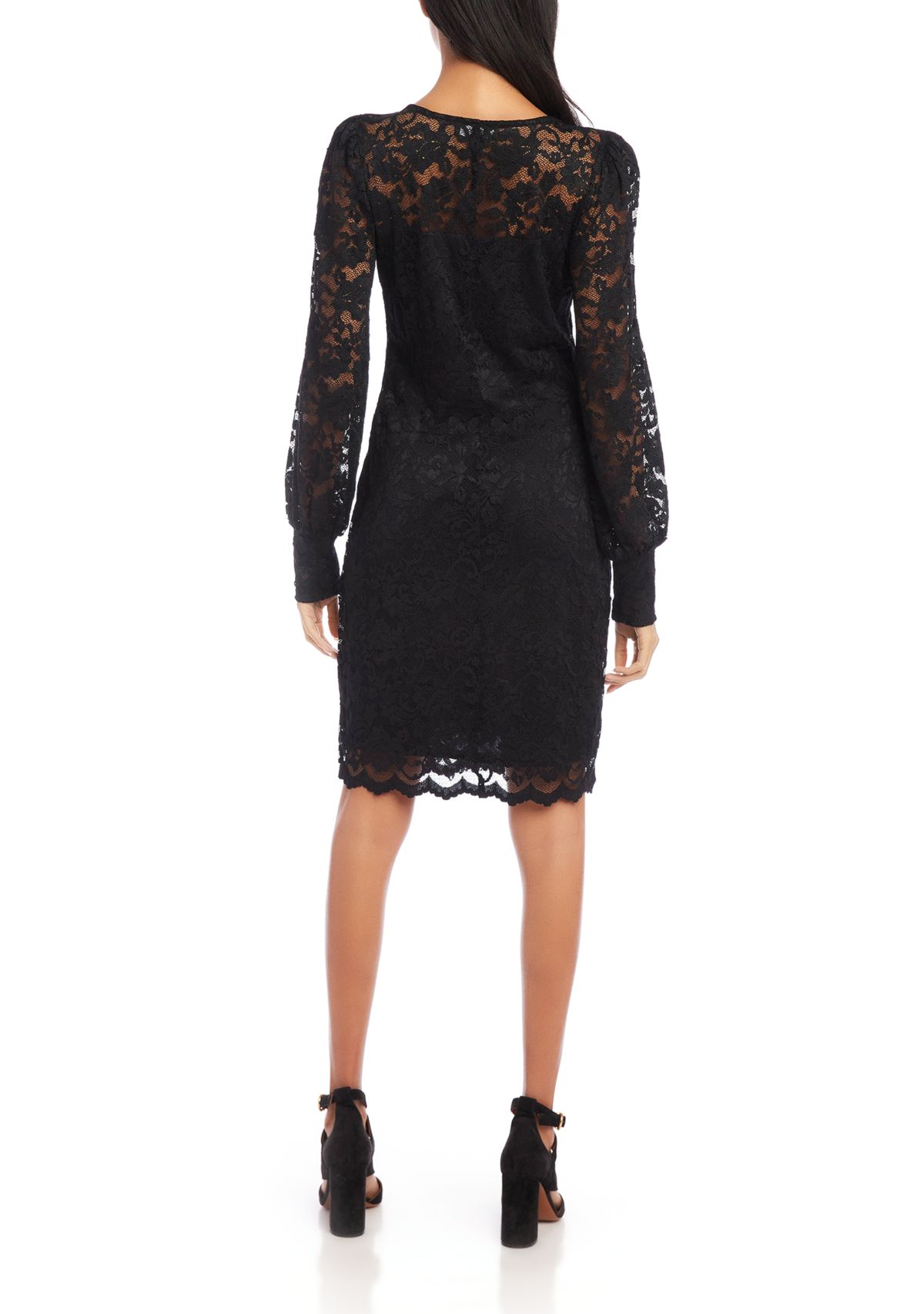 Petite Size Lace Boat Neck Dress