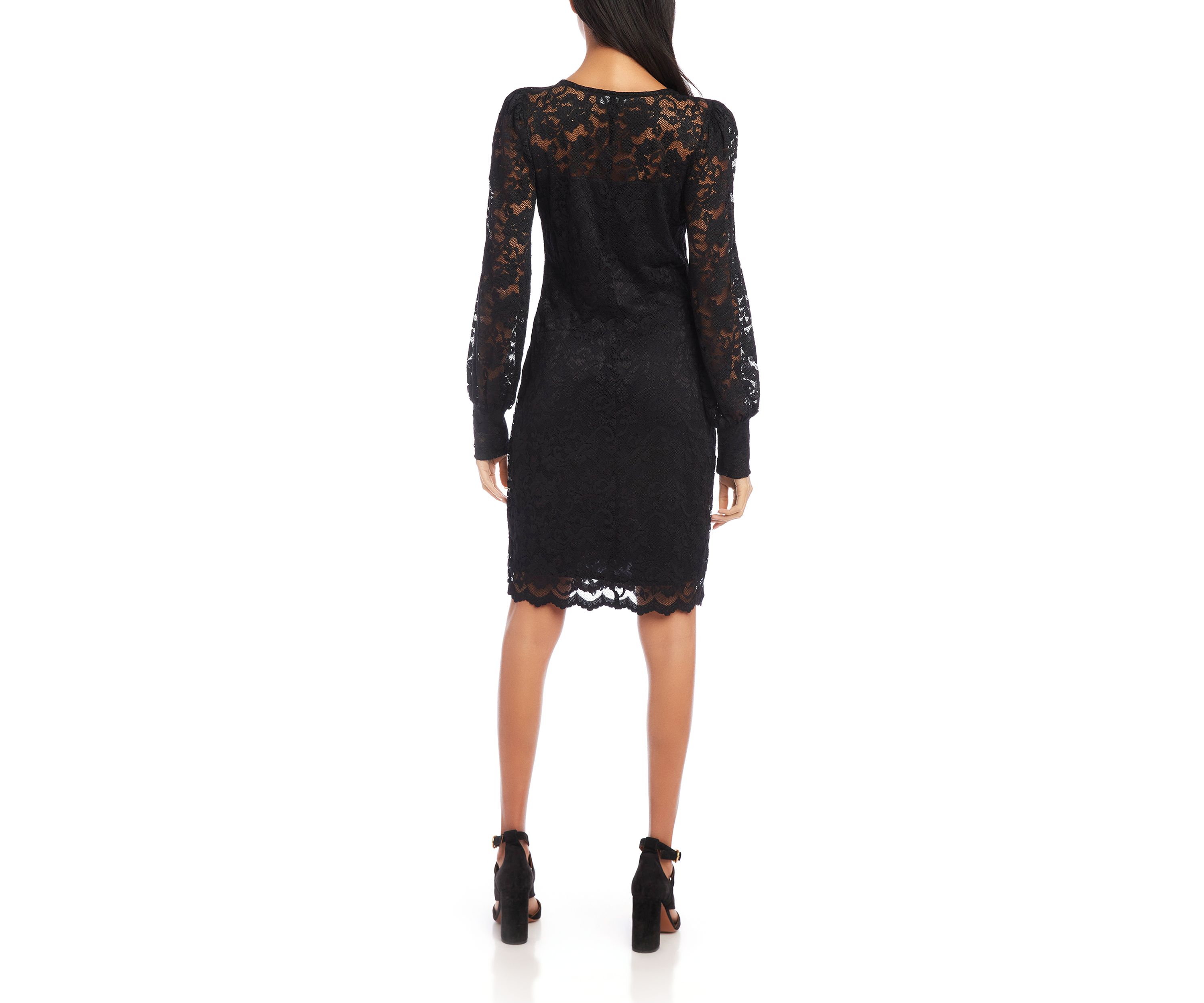 Petite Size Lace Boat Neck Dress