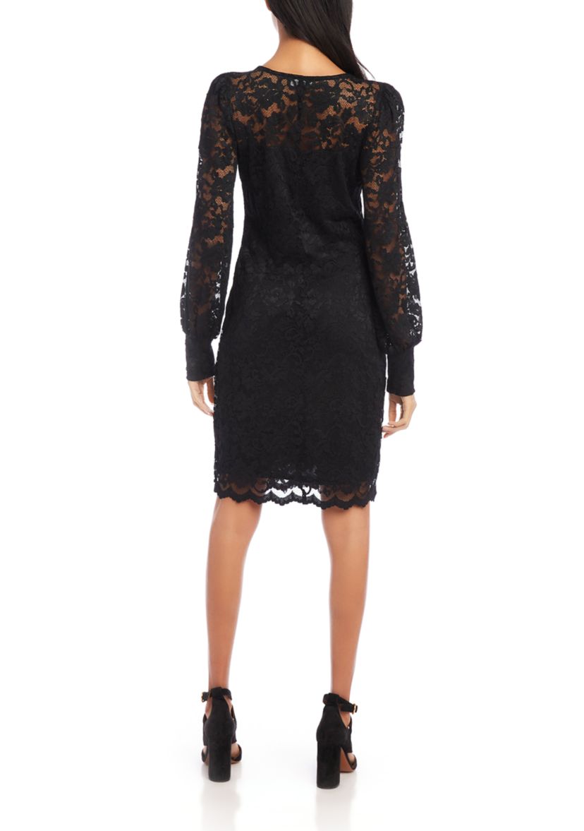 Petite Size Lace Boat Neck Dress