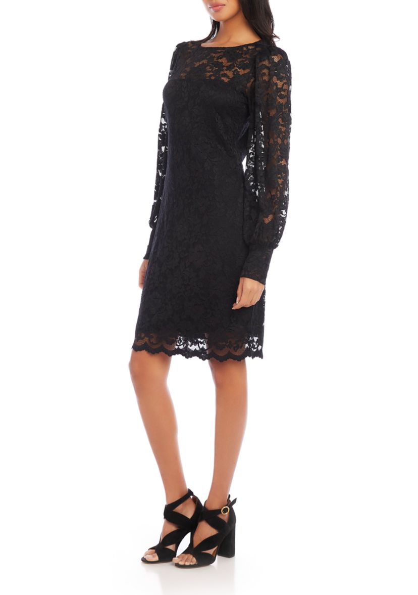 Petite Size Lace Boat Neck Dress