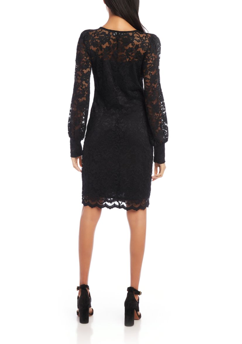 Womens Lace Boat Neck Dress