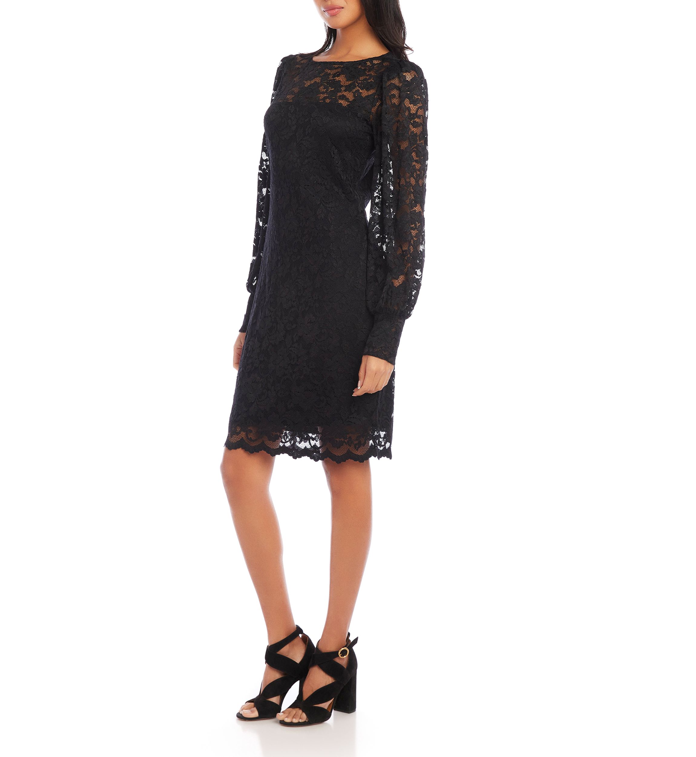 Womens Lace Boat Neck Dress