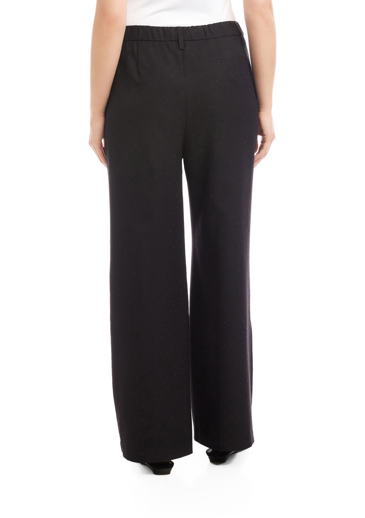 Womens Rhinestone Embellished Wide Leg Trousers 