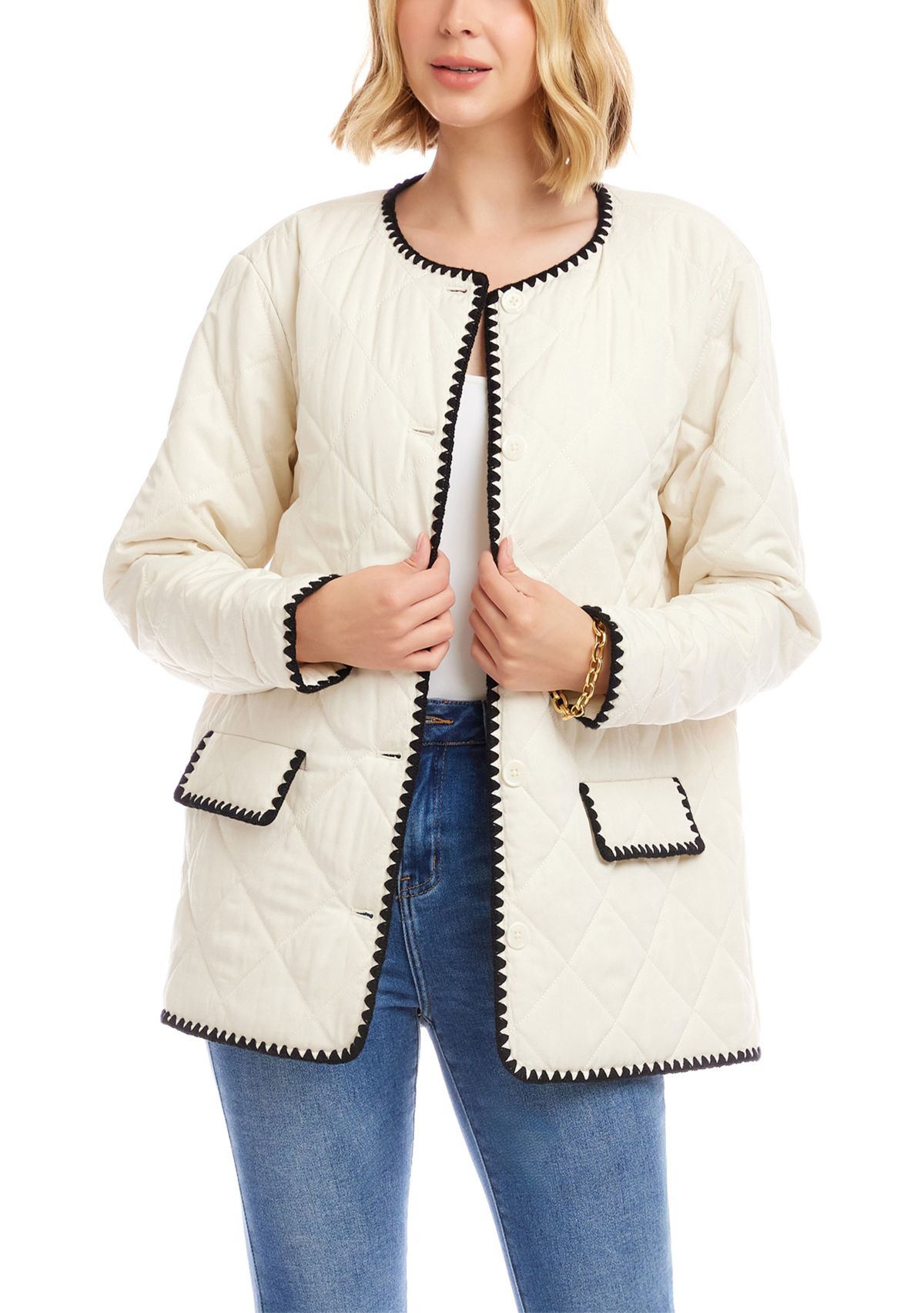 Womens Edge Stitch Quilted Jacket 