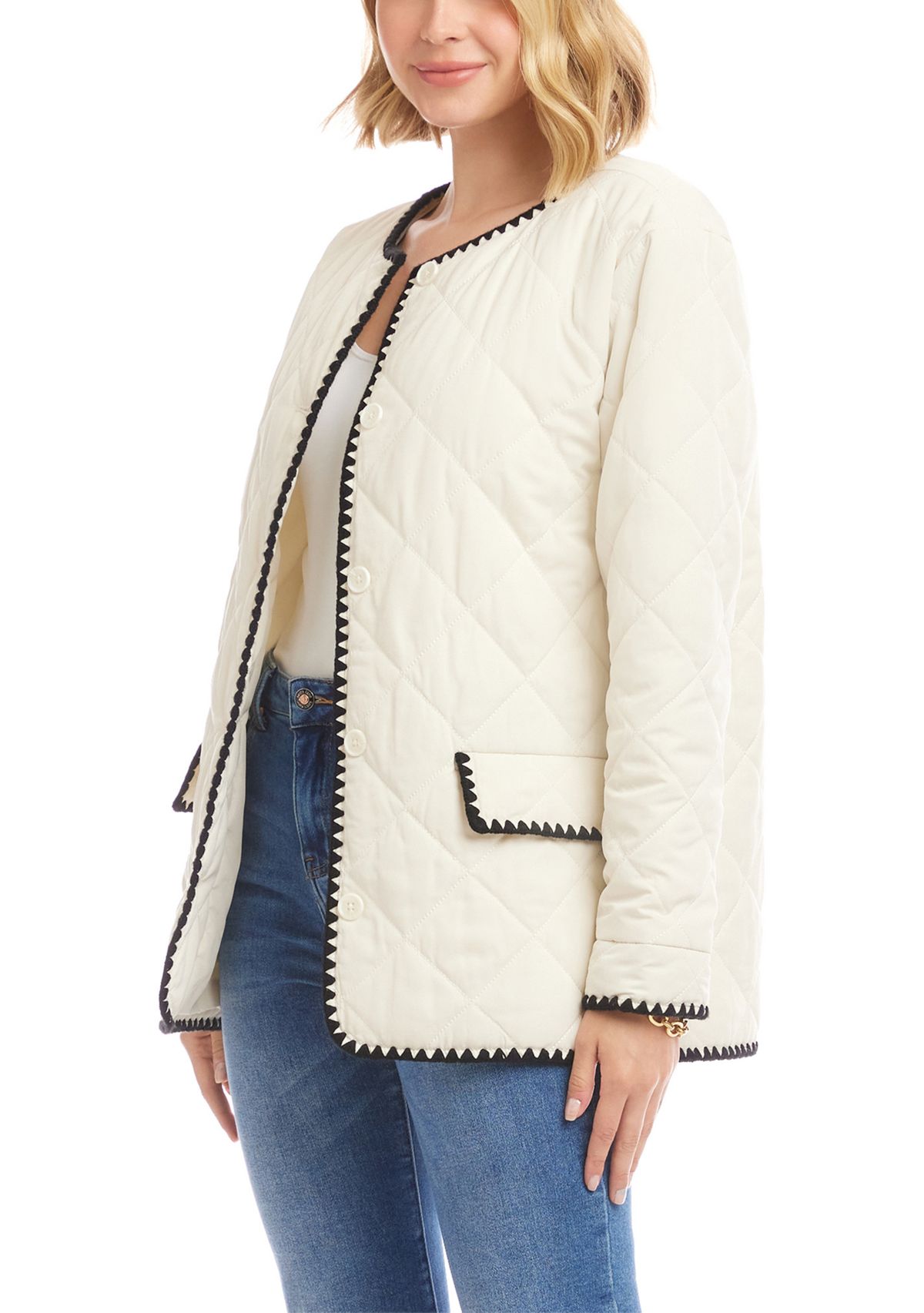 Womens Edge Stitch Quilted Jacket 