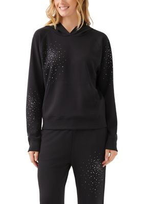Karen Kane Women's Petite Size Embellished Hoodie Pullover Sweatshirt, PXL