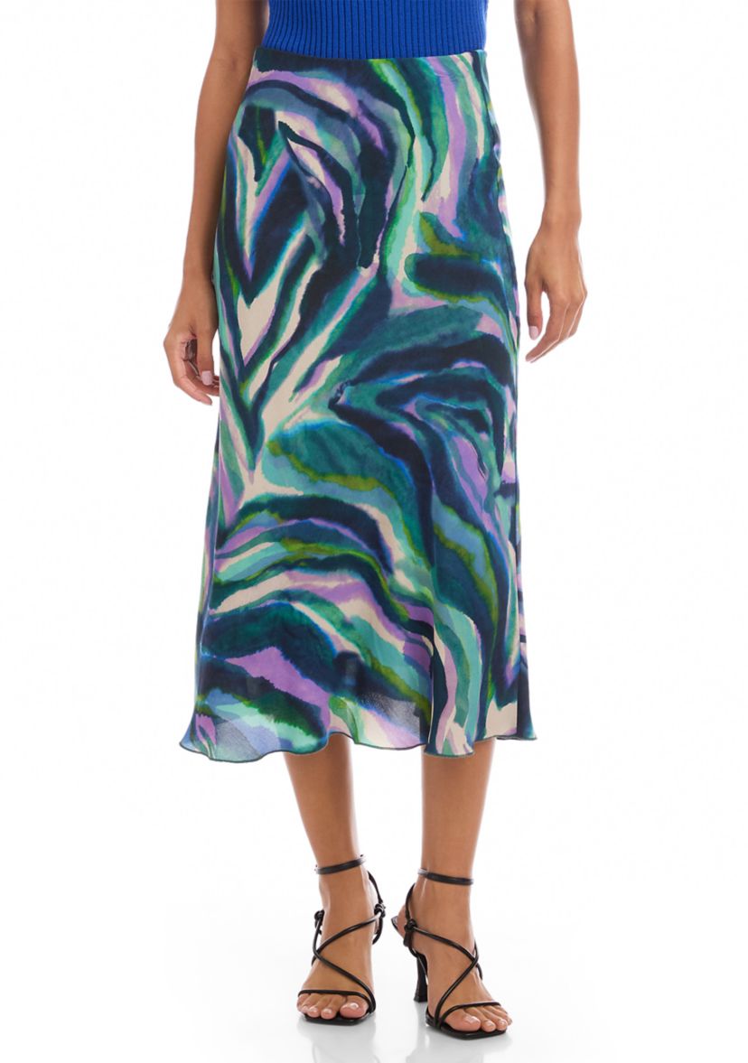 Womens Bias Cut Midi Skirt