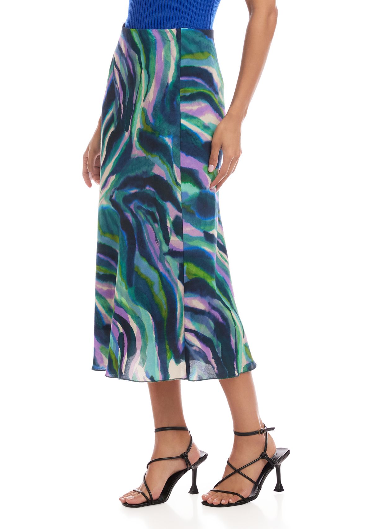 Womens Bias Cut Midi Skirt