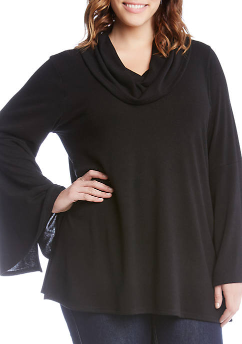Karen Kane Plus Size Flare Sleeve Cowl Neck Top | belk