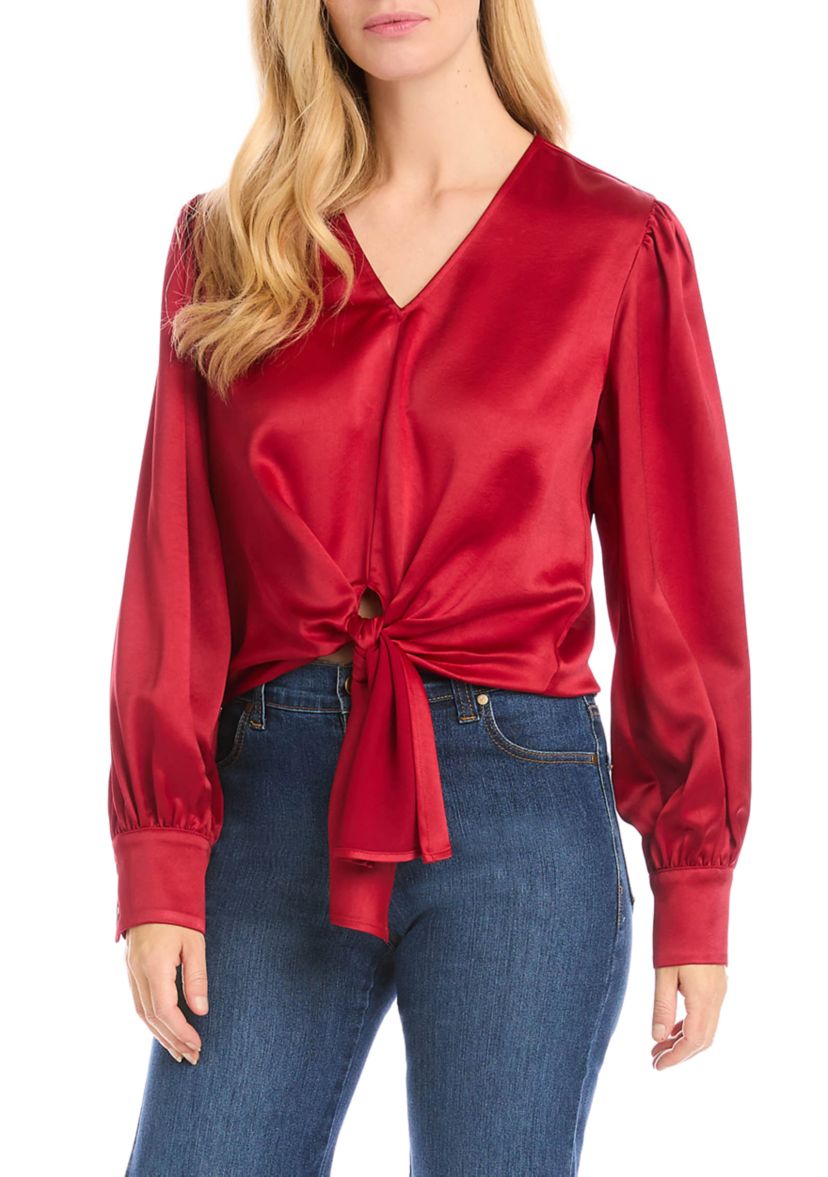 Womens Tie Front Blouse