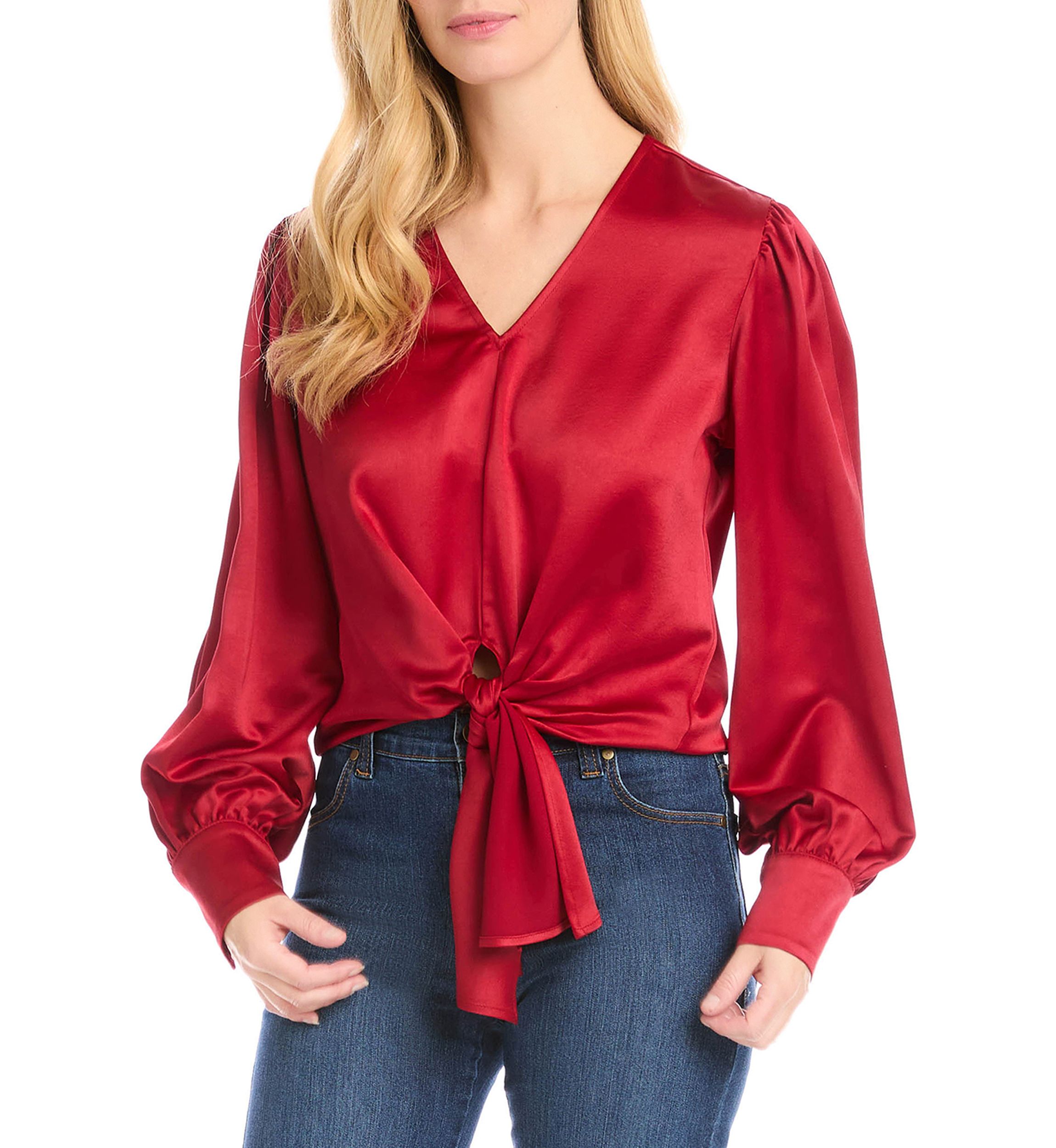 Womens Tie Front Blouse
