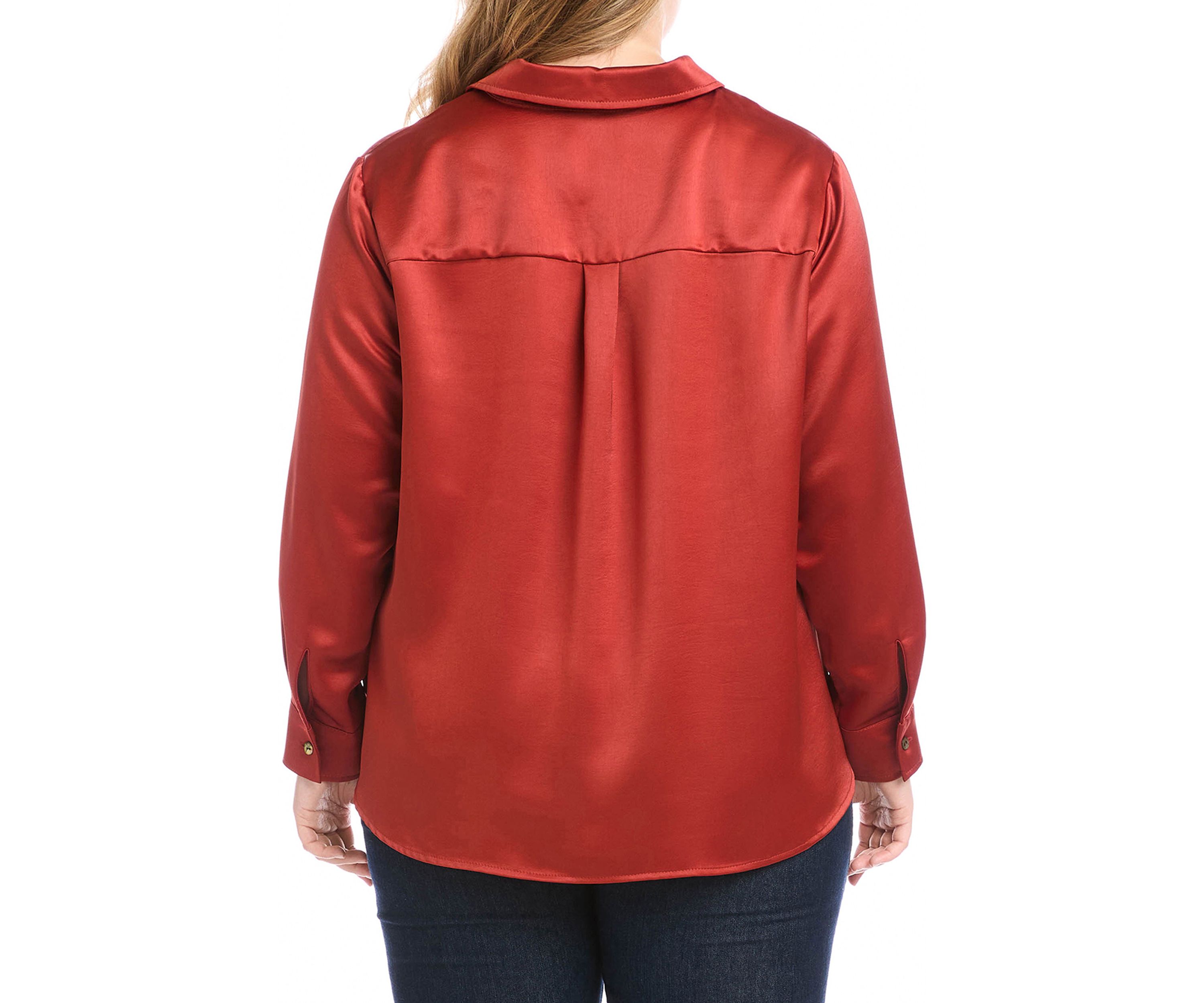 Plus Size Long Sleeve Button Up Shirt