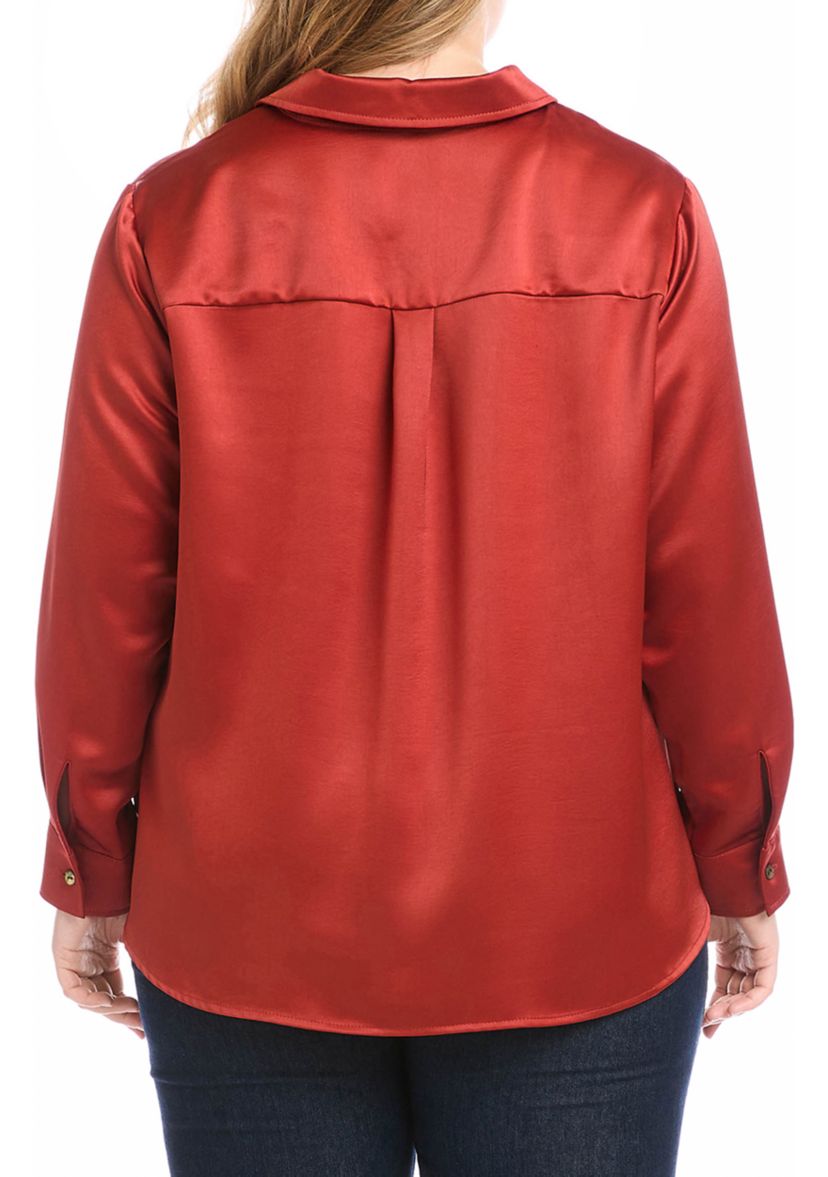 Plus Size Long Sleeve Button Up Shirt