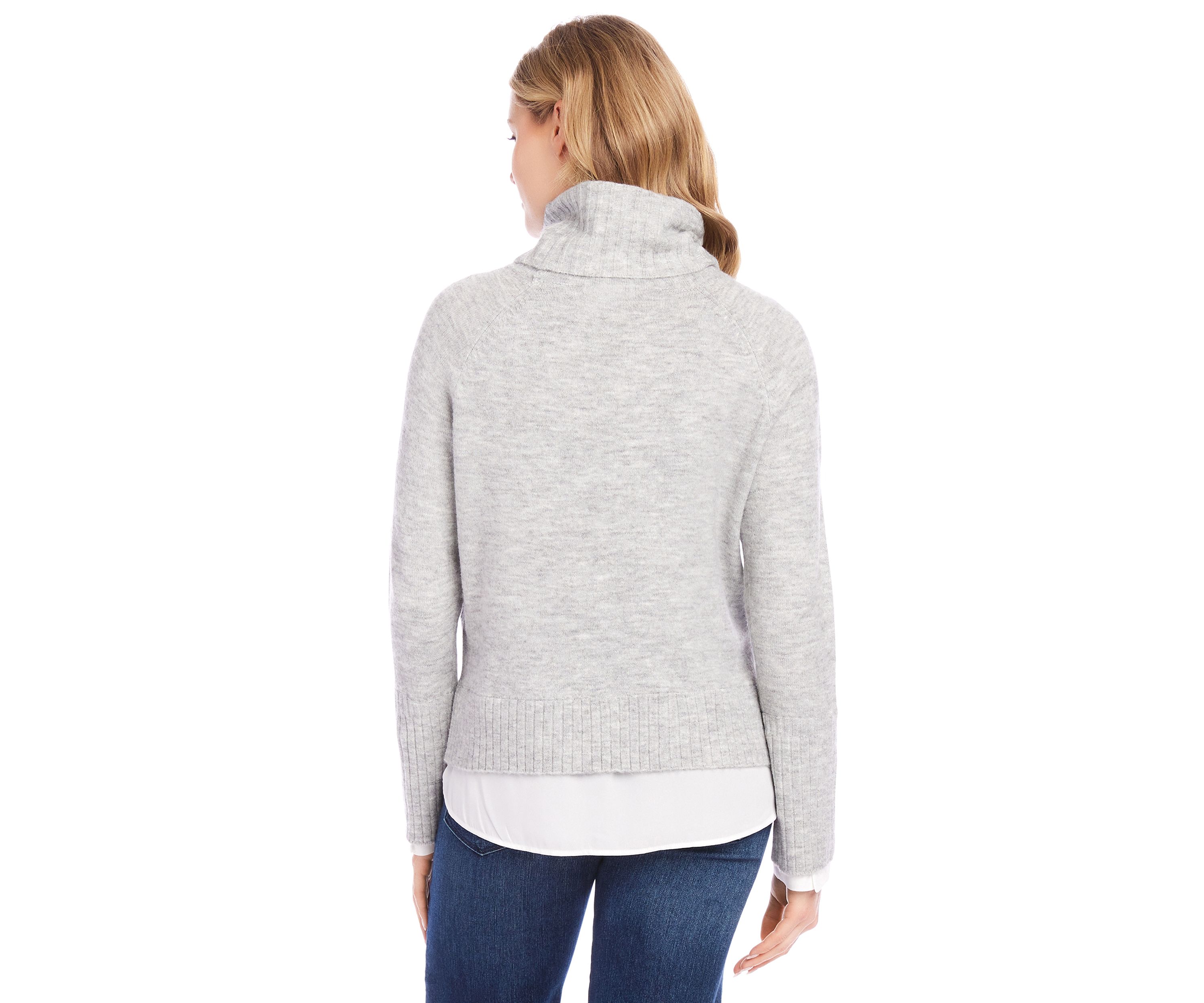 Womens Layered Turtleneck Sweater