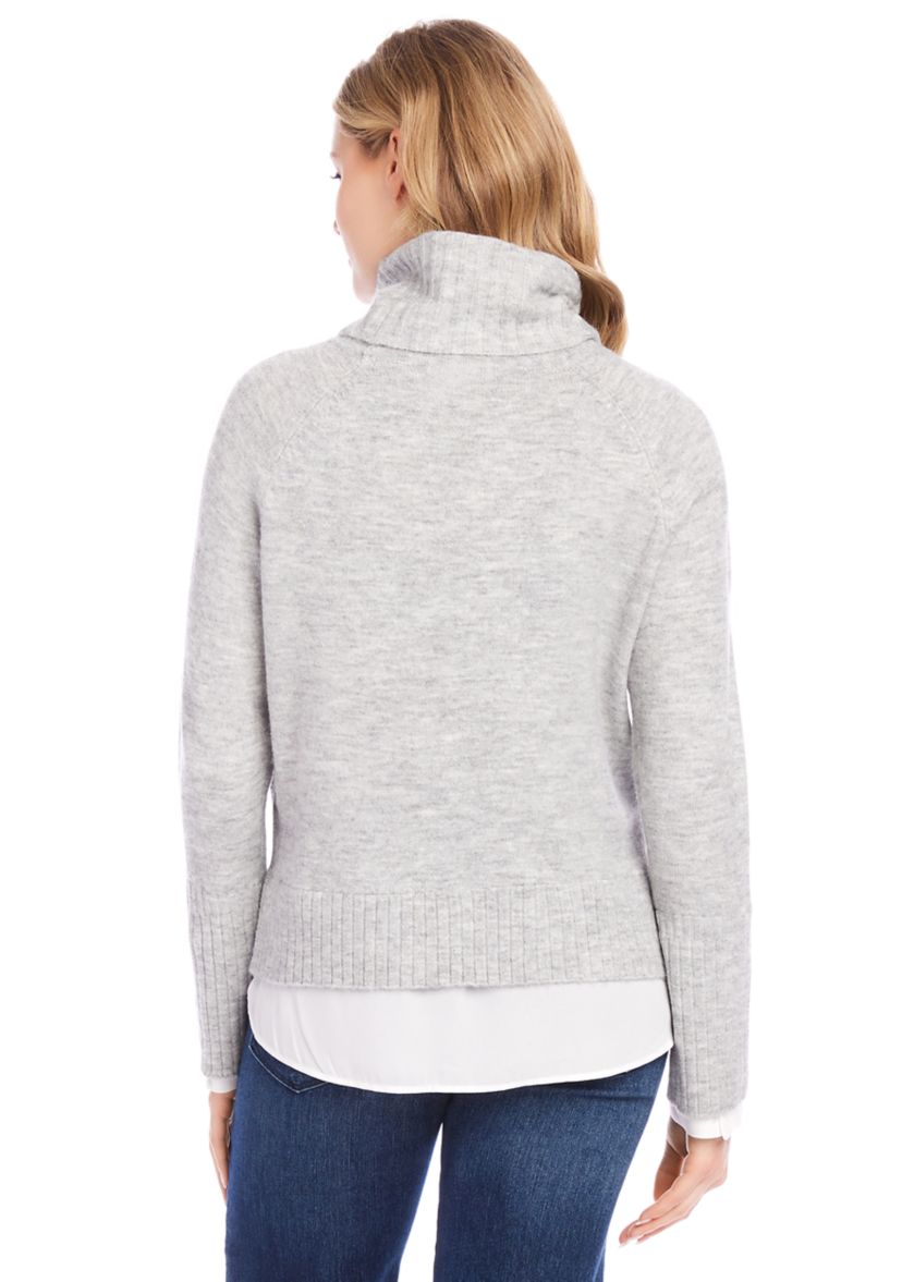 Womens Layered Turtleneck Sweater