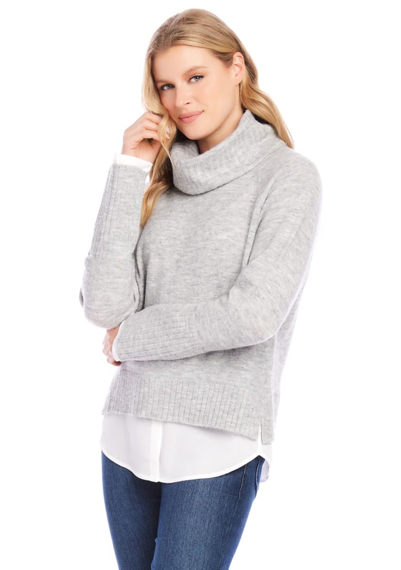 Womens Layered Turtleneck Sweater