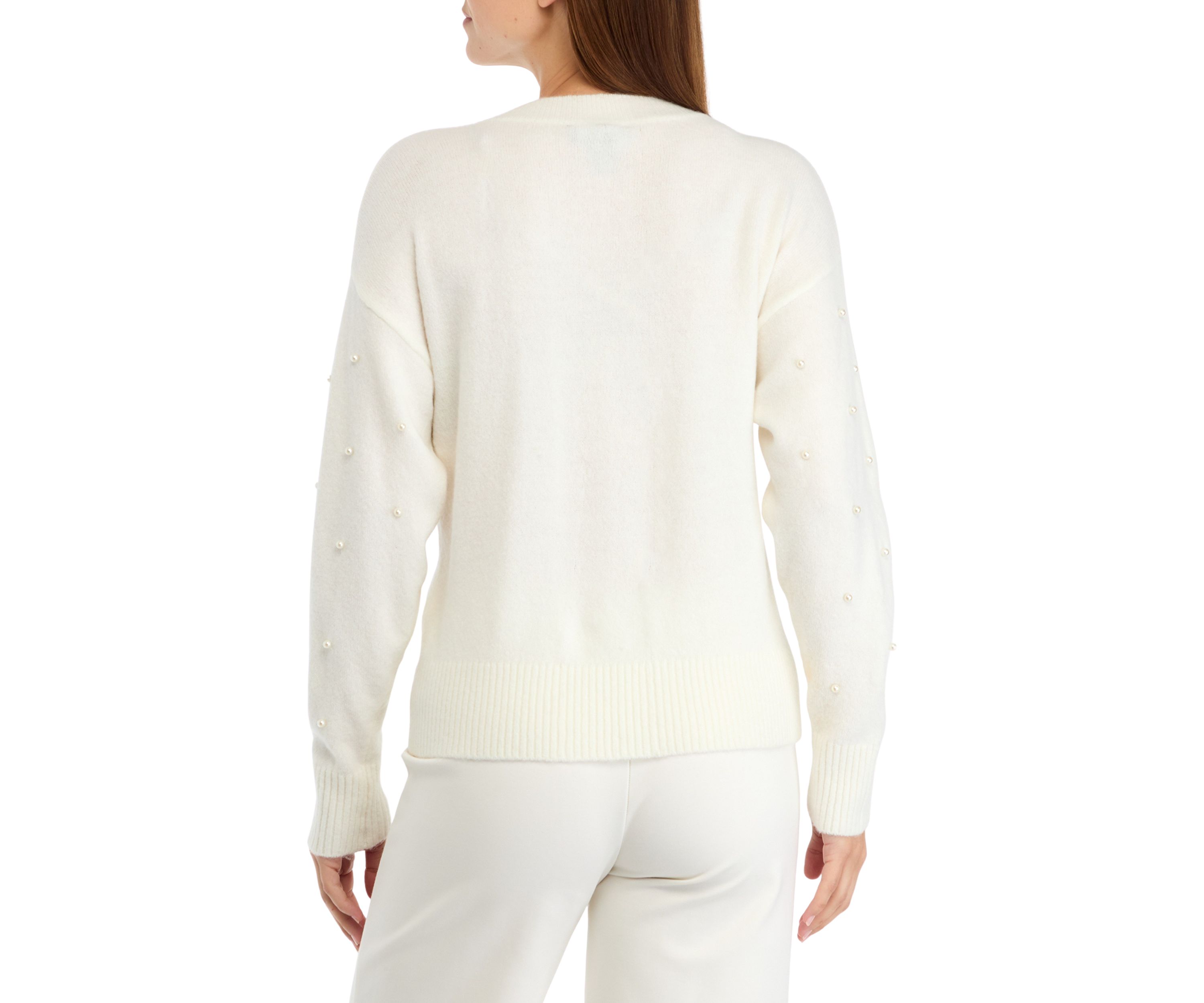 Womens Pearl Crew Neck Sweater 