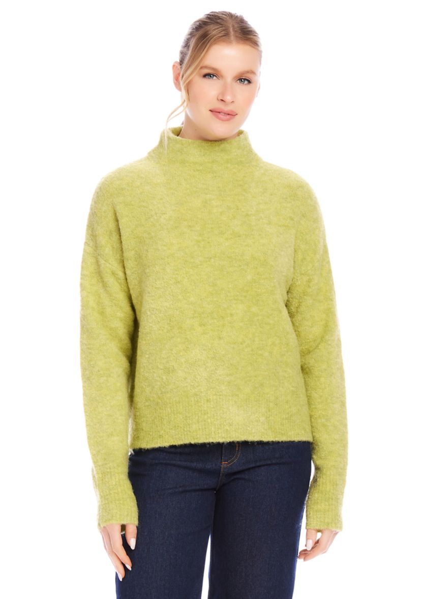 Petite Size Mock Neck Bouclé Sweater