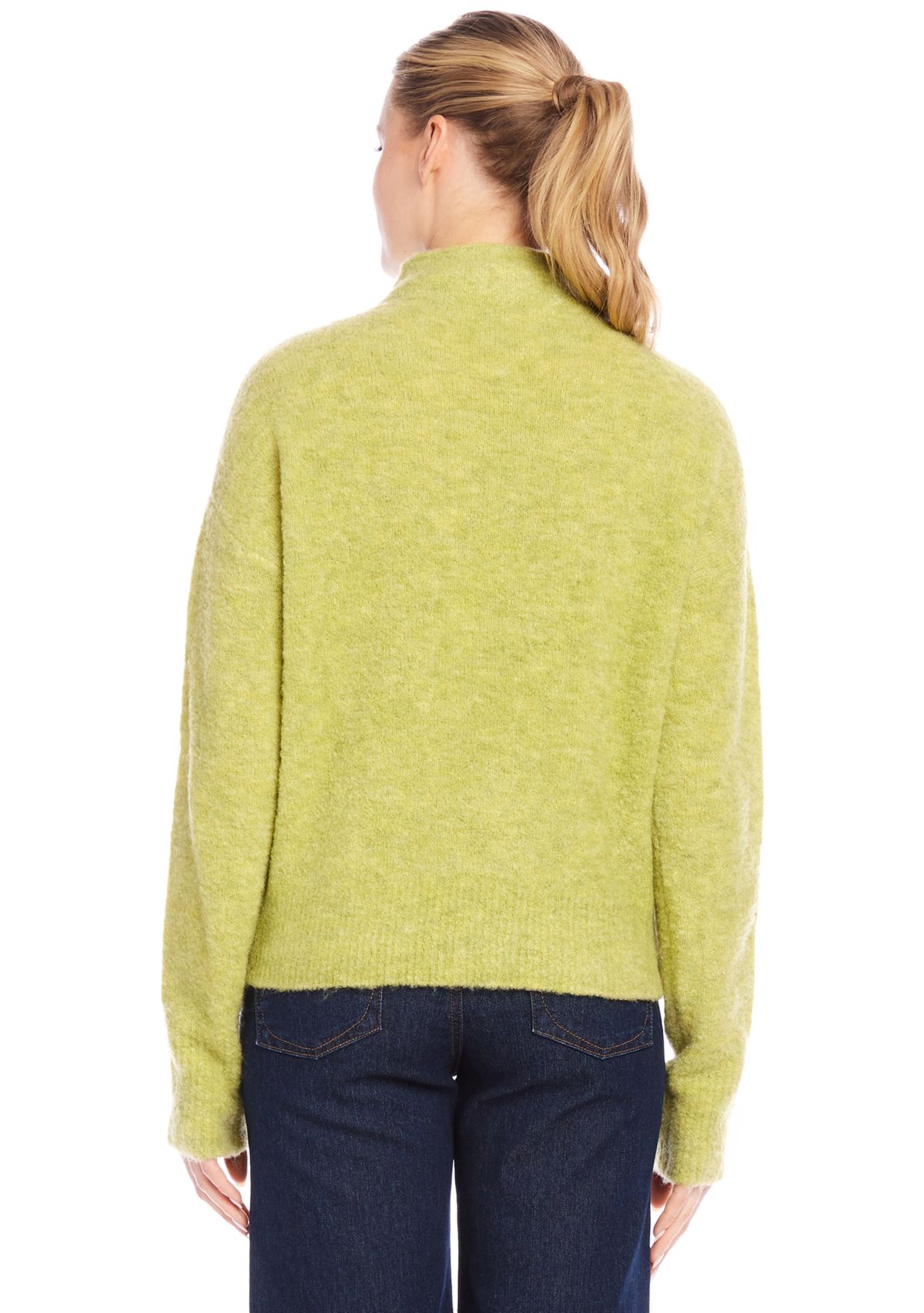 Petite Size Mock Neck Bouclé Sweater