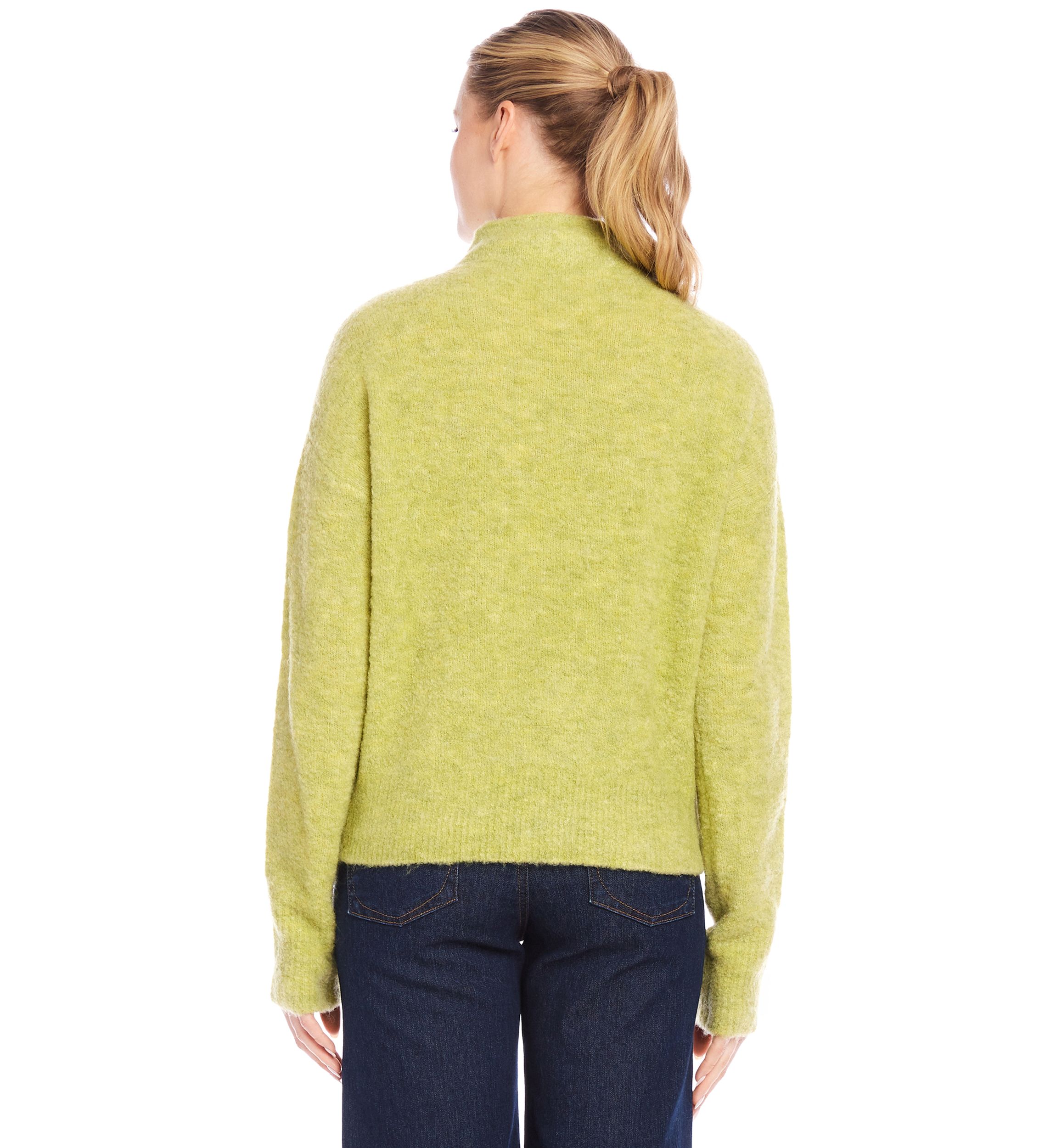 Petite Size Mock Neck Bouclé Sweater