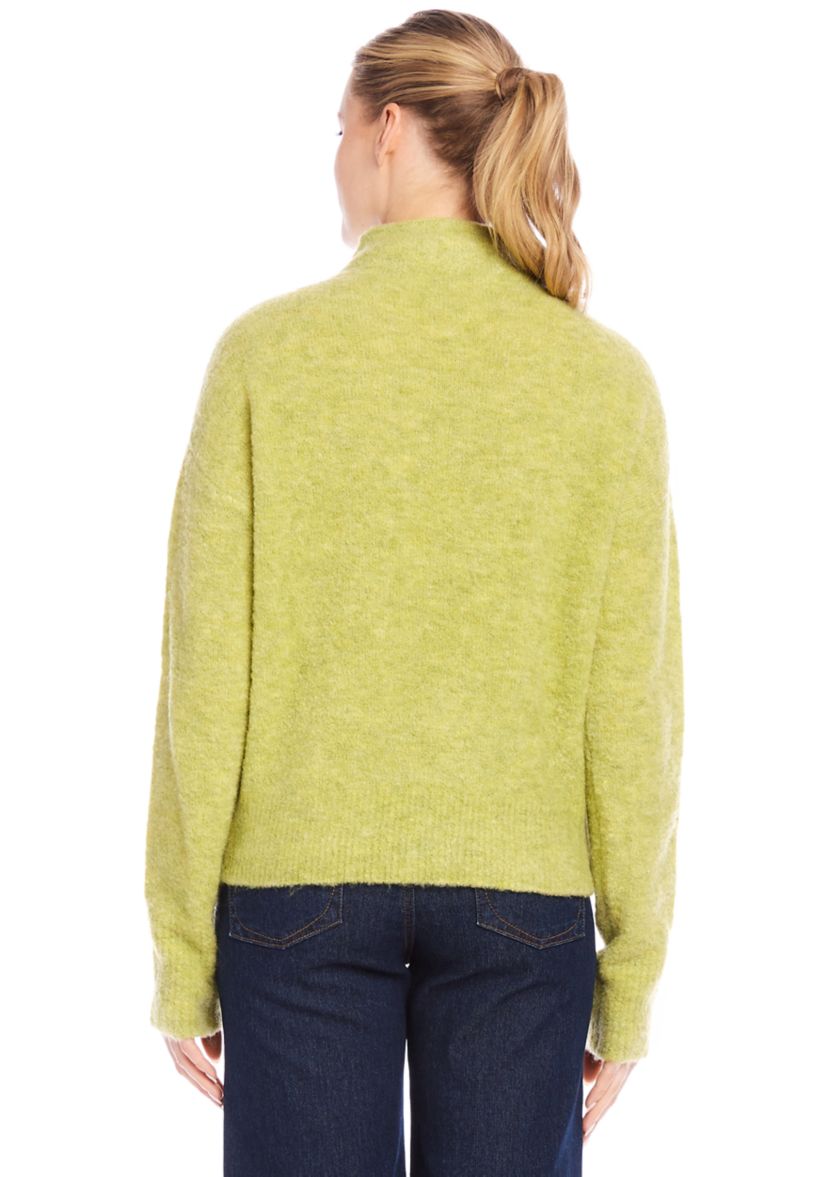 Petite Size Mock Neck Bouclé Sweater