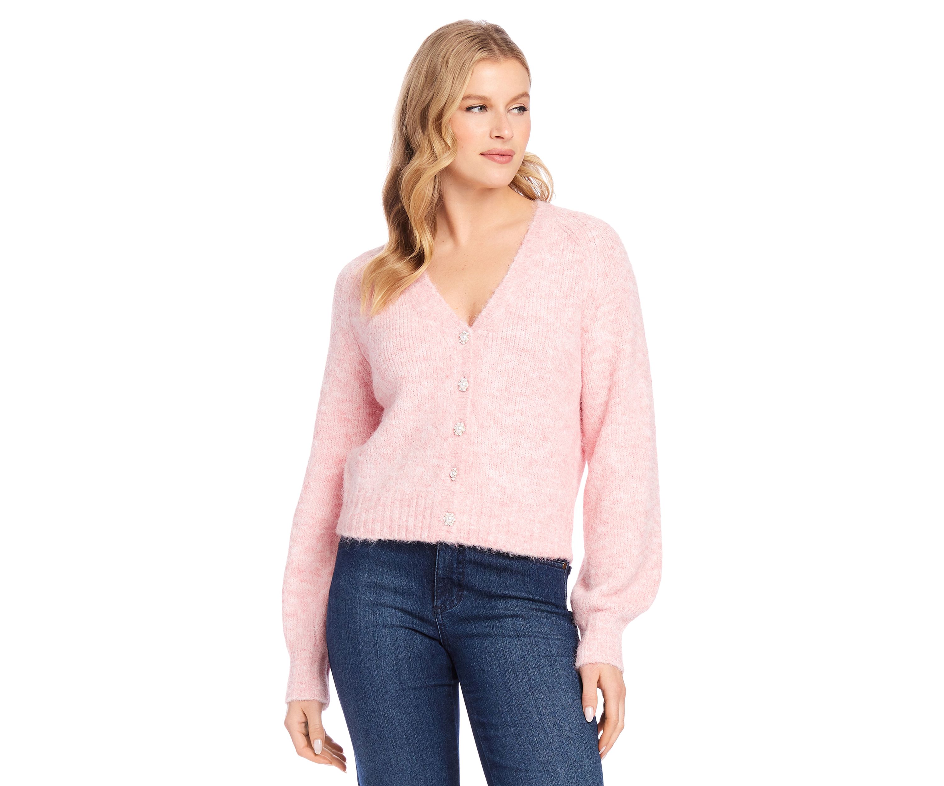 Petite Size Pearl Button Cardigan Sweater