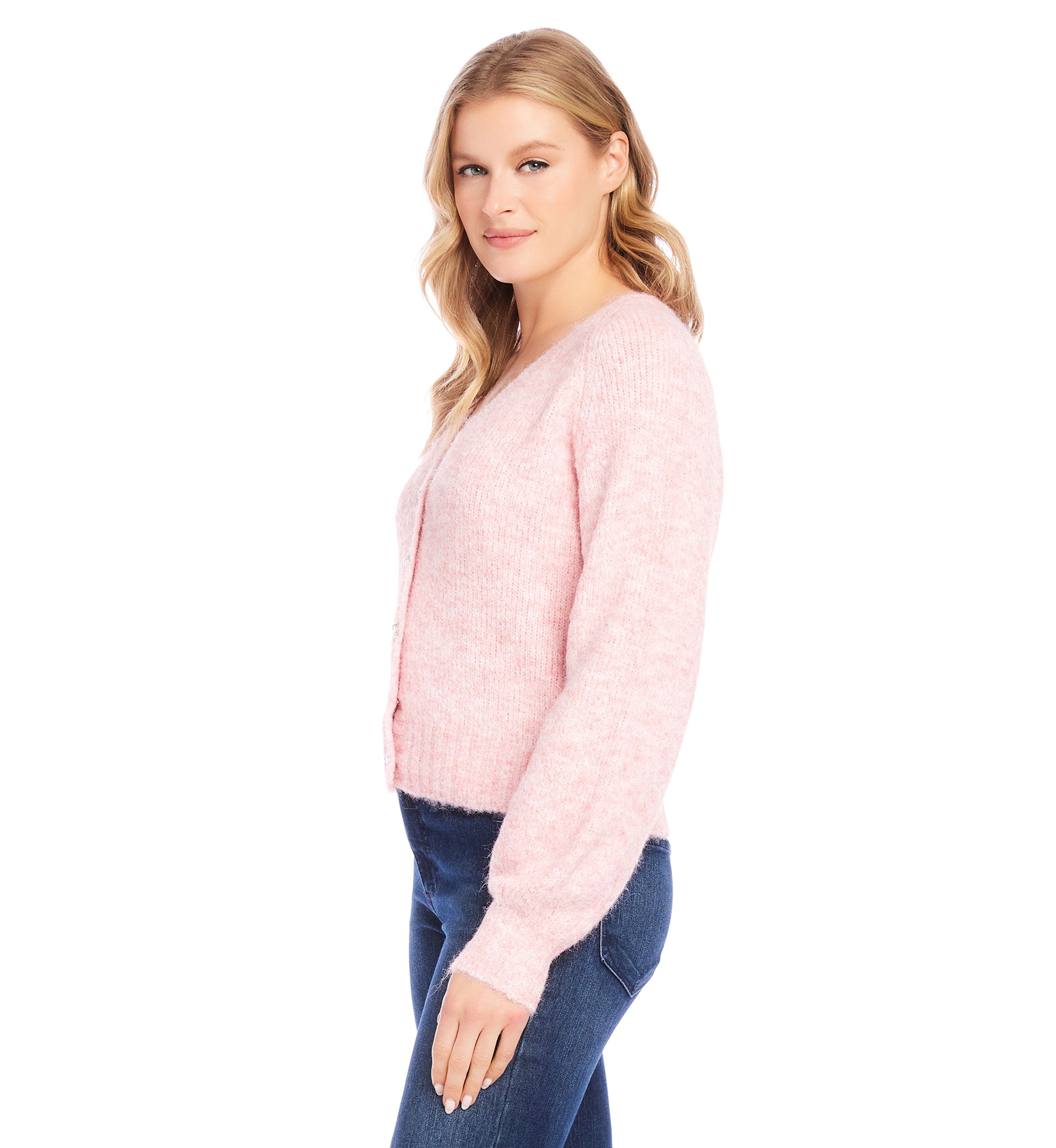 Petite Size Pearl Button Cardigan Sweater