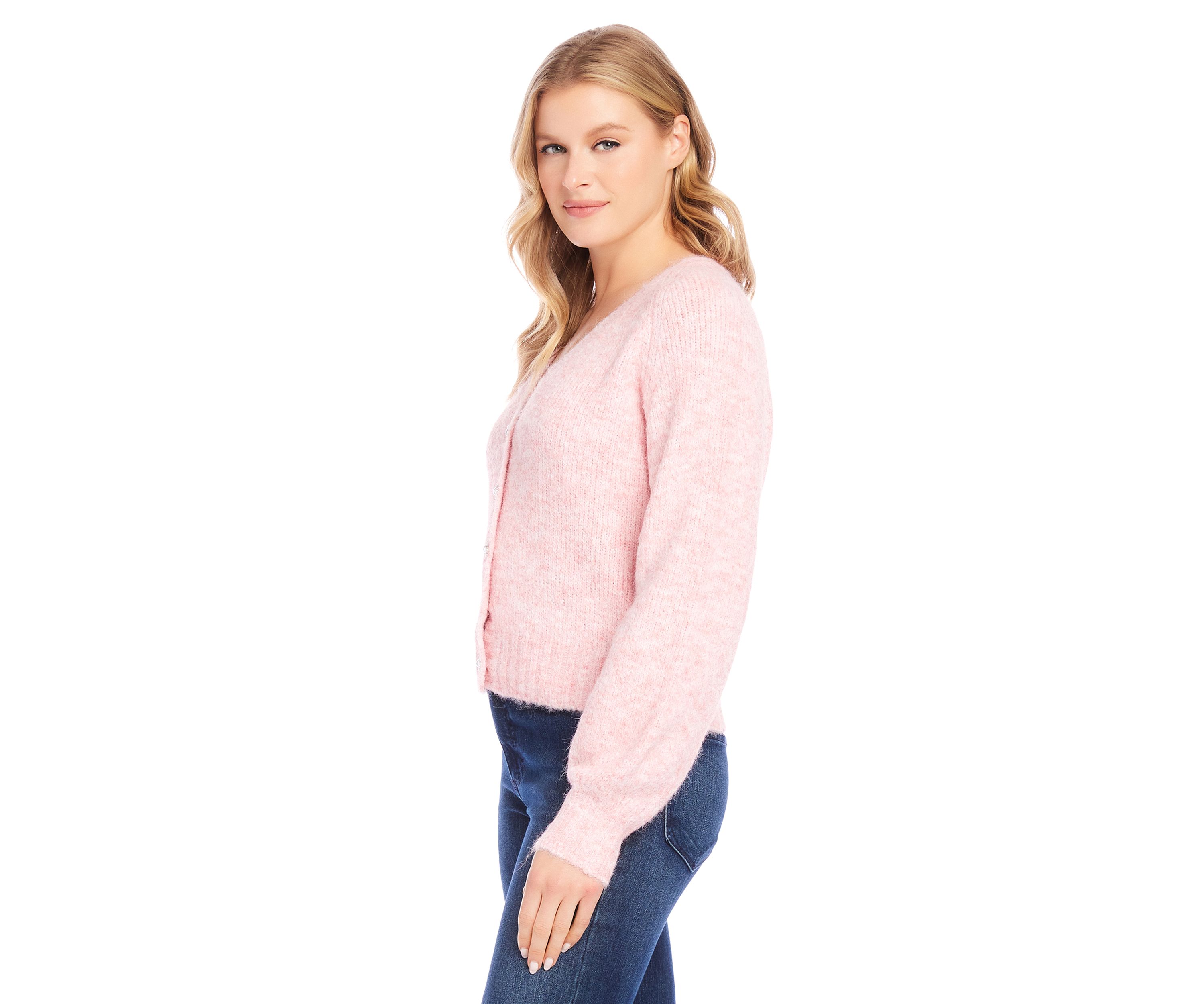 Petite Size Pearl Button Cardigan Sweater