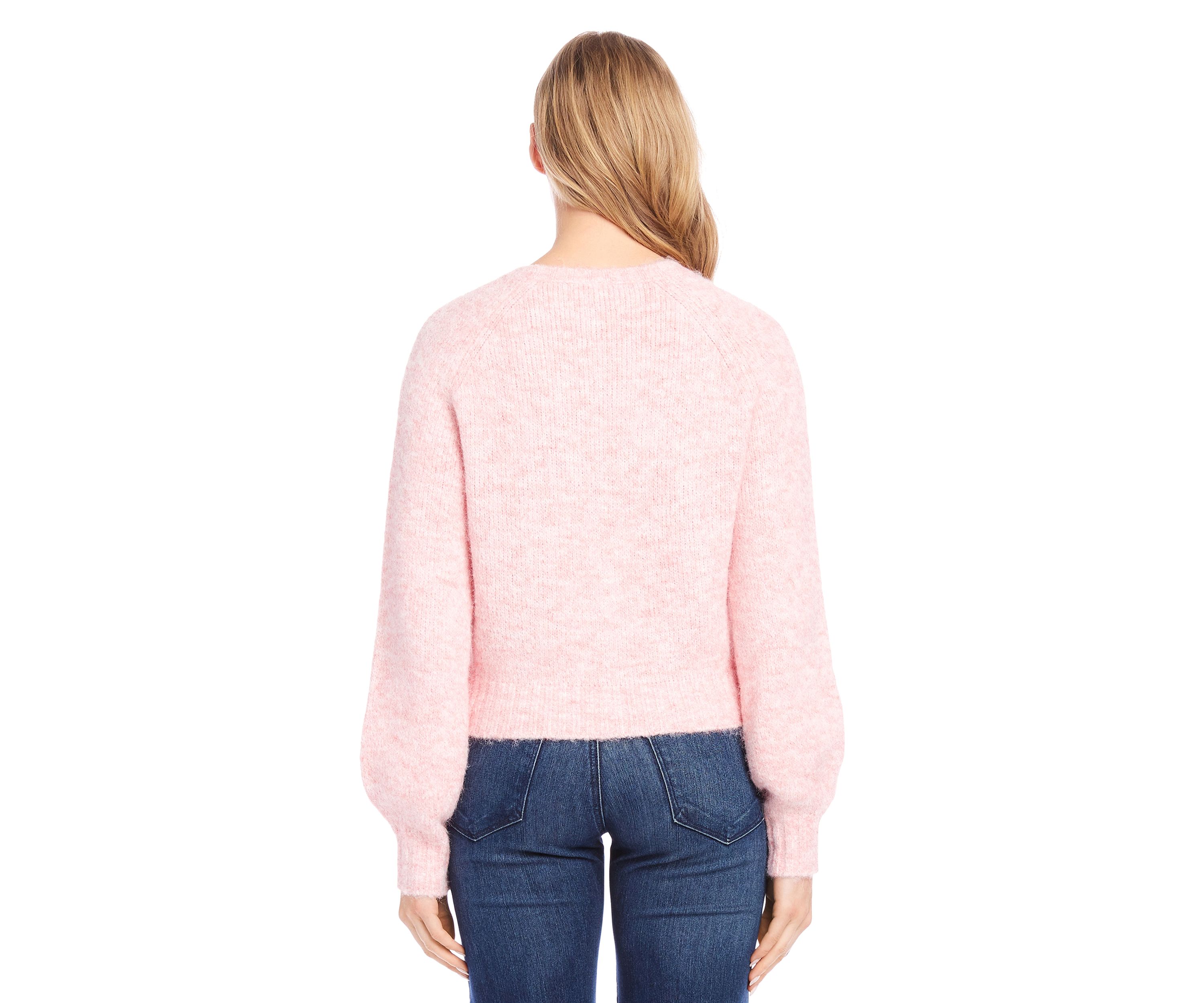 Womens Pearl Button Cardigan Sweater