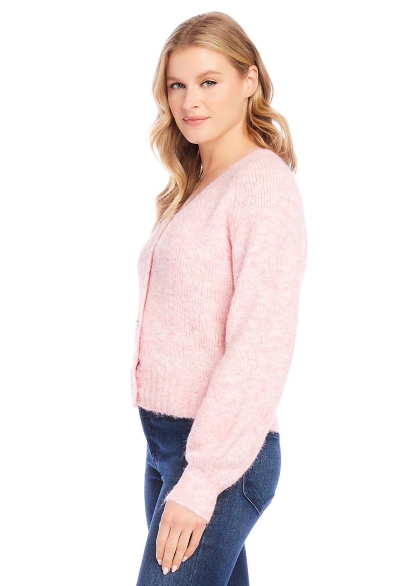Womens Pearl Button Cardigan Sweater