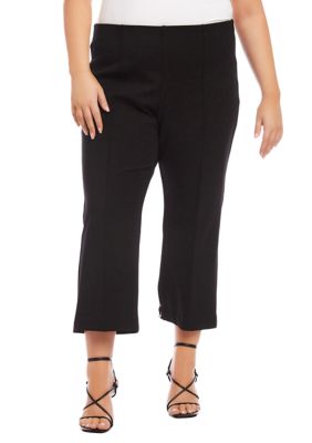 Plus Cropped Pintuck Pants