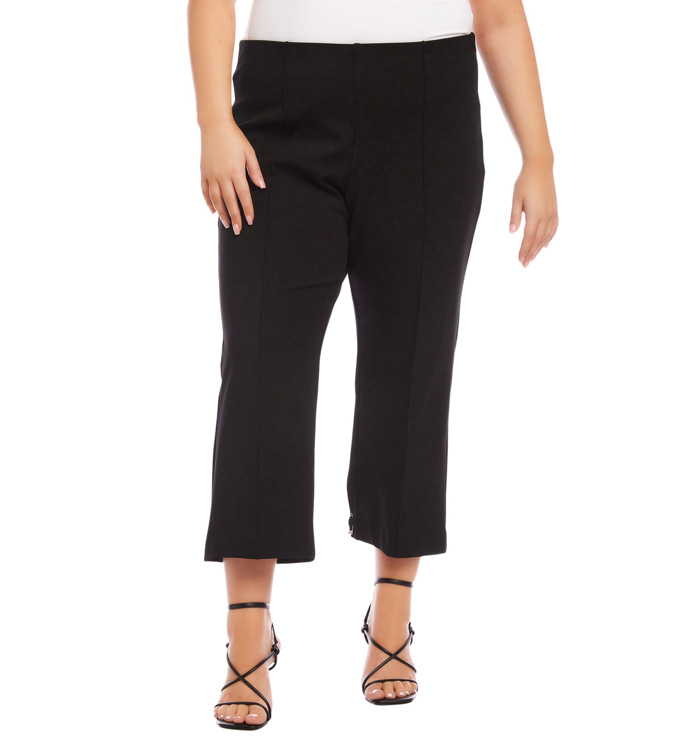 Plus Size Cropped Pintuck Pants