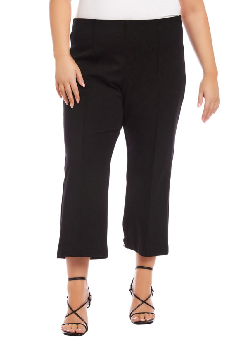 Plus Size Cropped Pintuck Pants