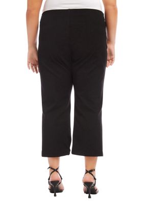 Plus Cropped Pintuck Pants