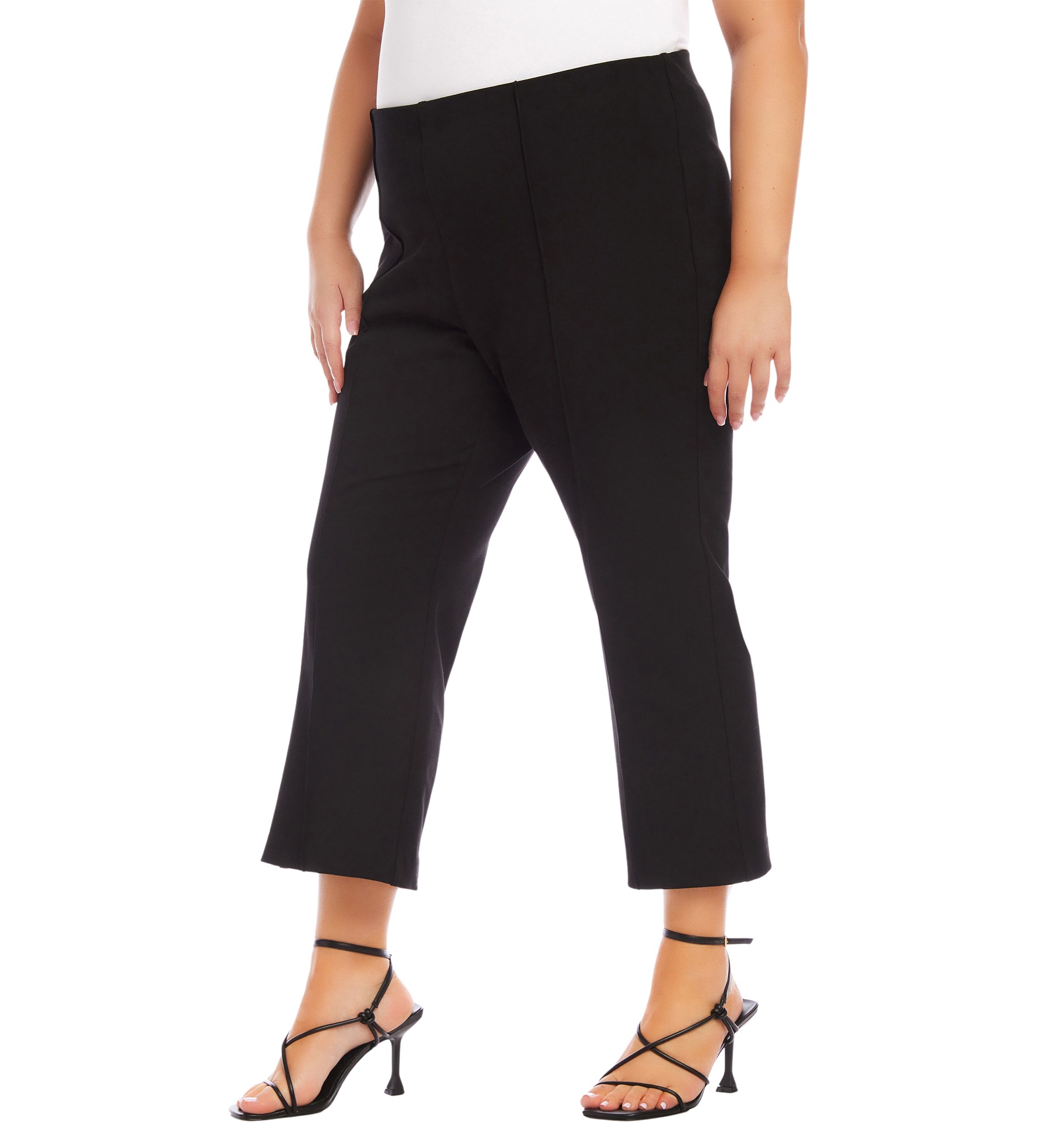Plus Size Cropped Pintuck Pants
