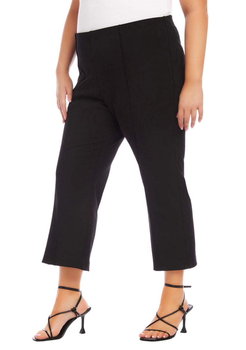 Plus Size Cropped Pintuck Pants