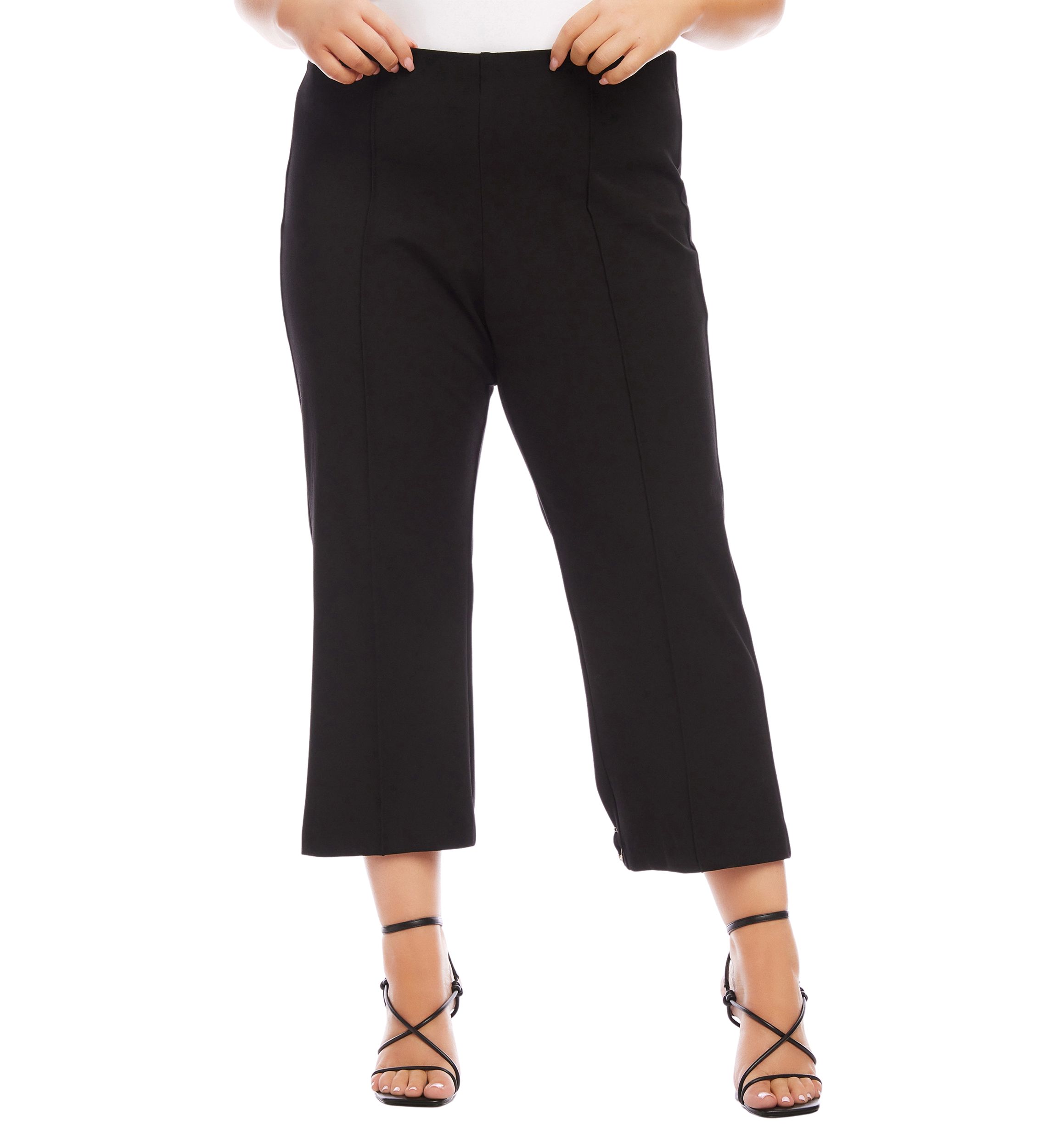 Plus Size Cropped Pintuck Pants