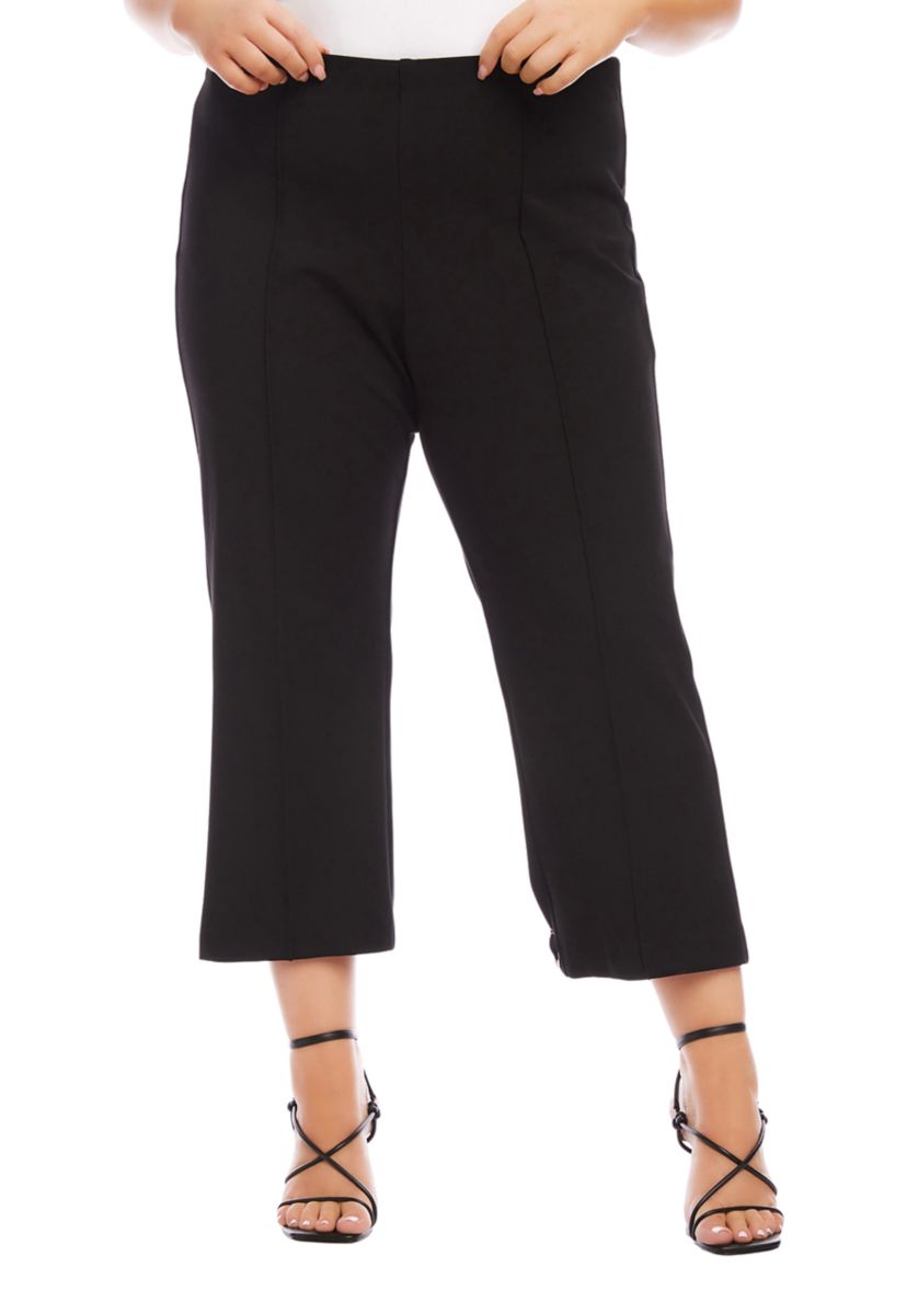 Plus Size Cropped Pintuck Pants