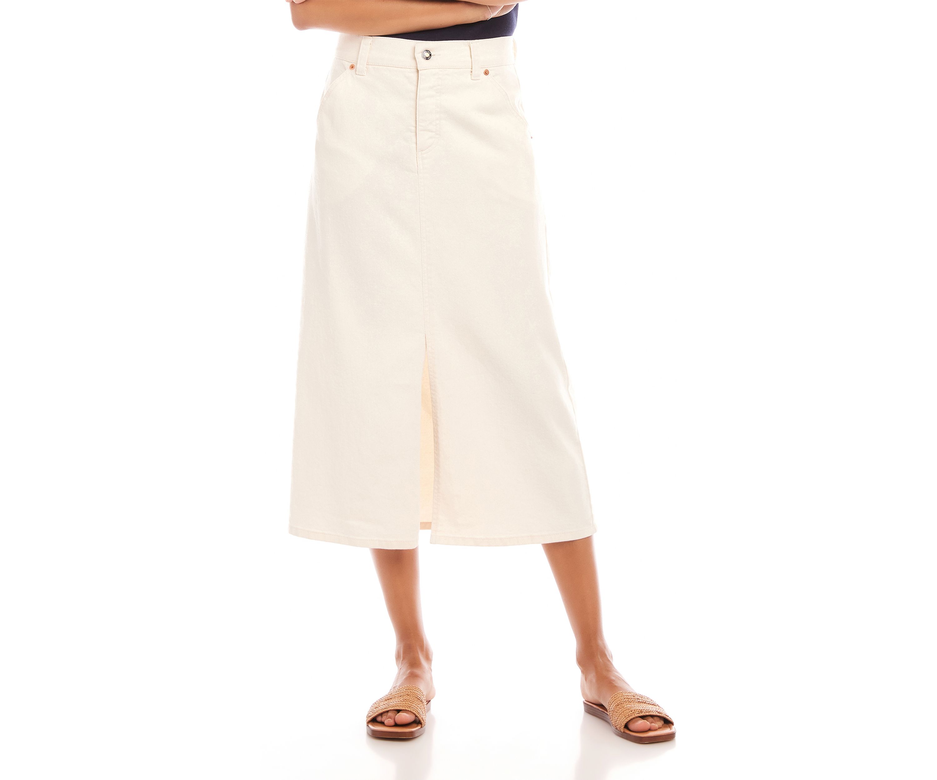 Womens Denim Midi Skirt