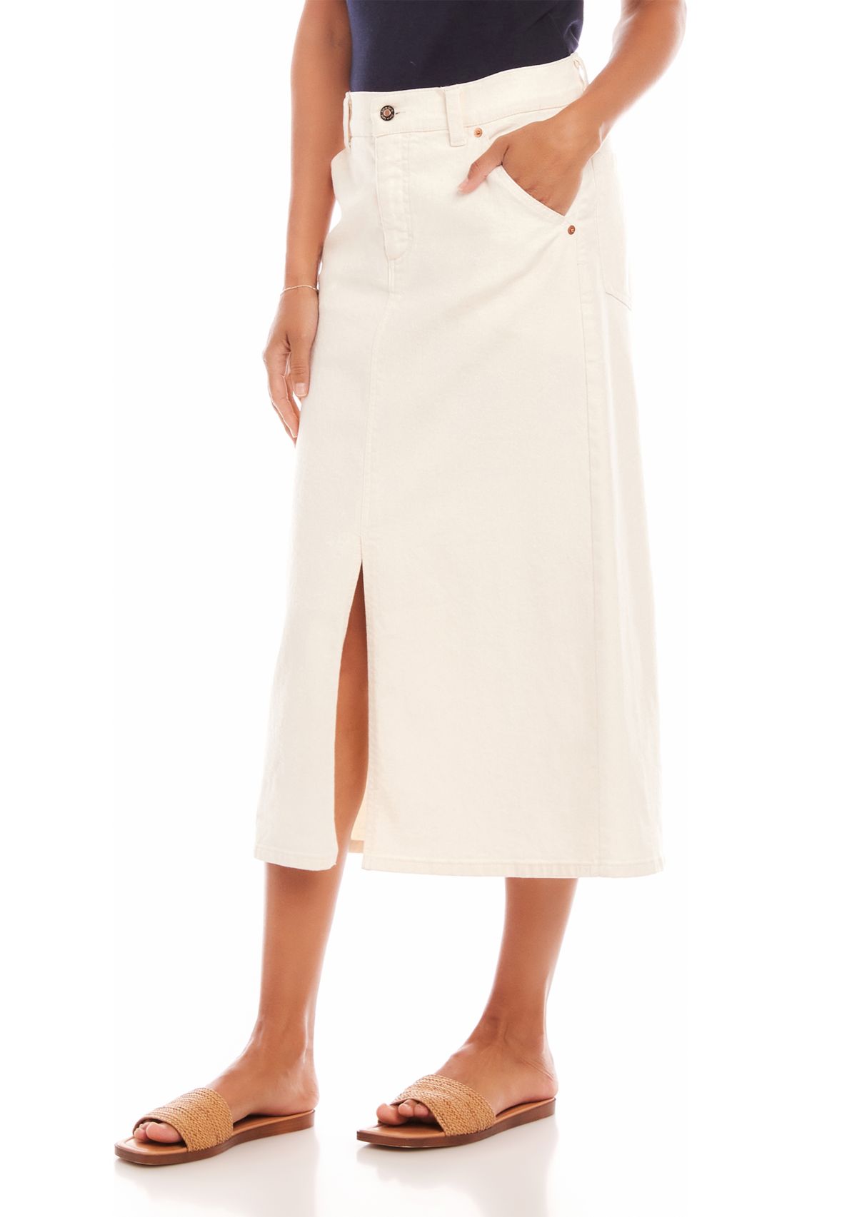 Womens Denim Midi Skirt