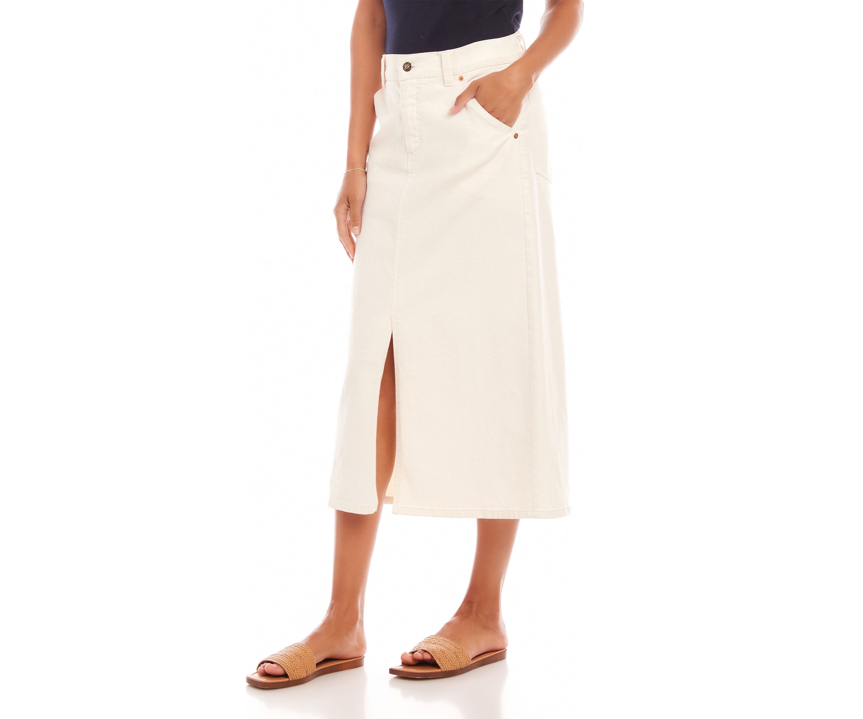Womens Denim Midi Skirt