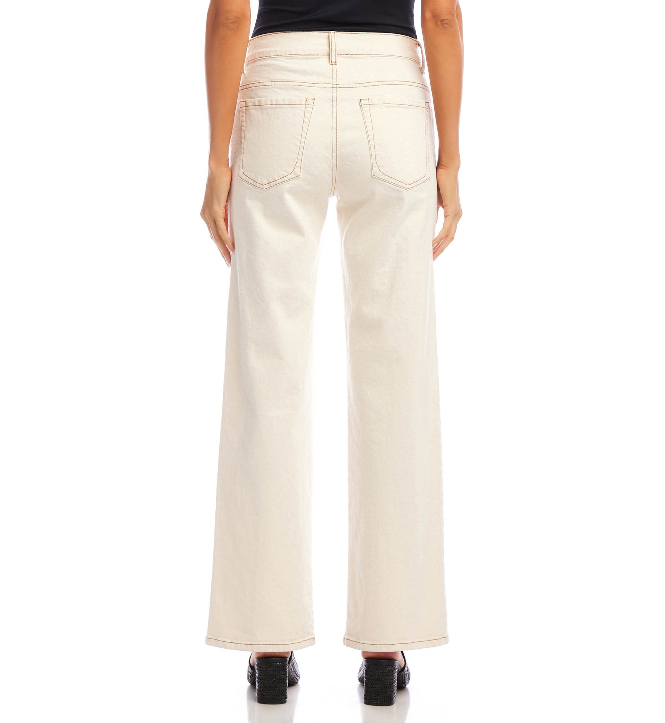 Womens Full Length Wide-Leg Jeans