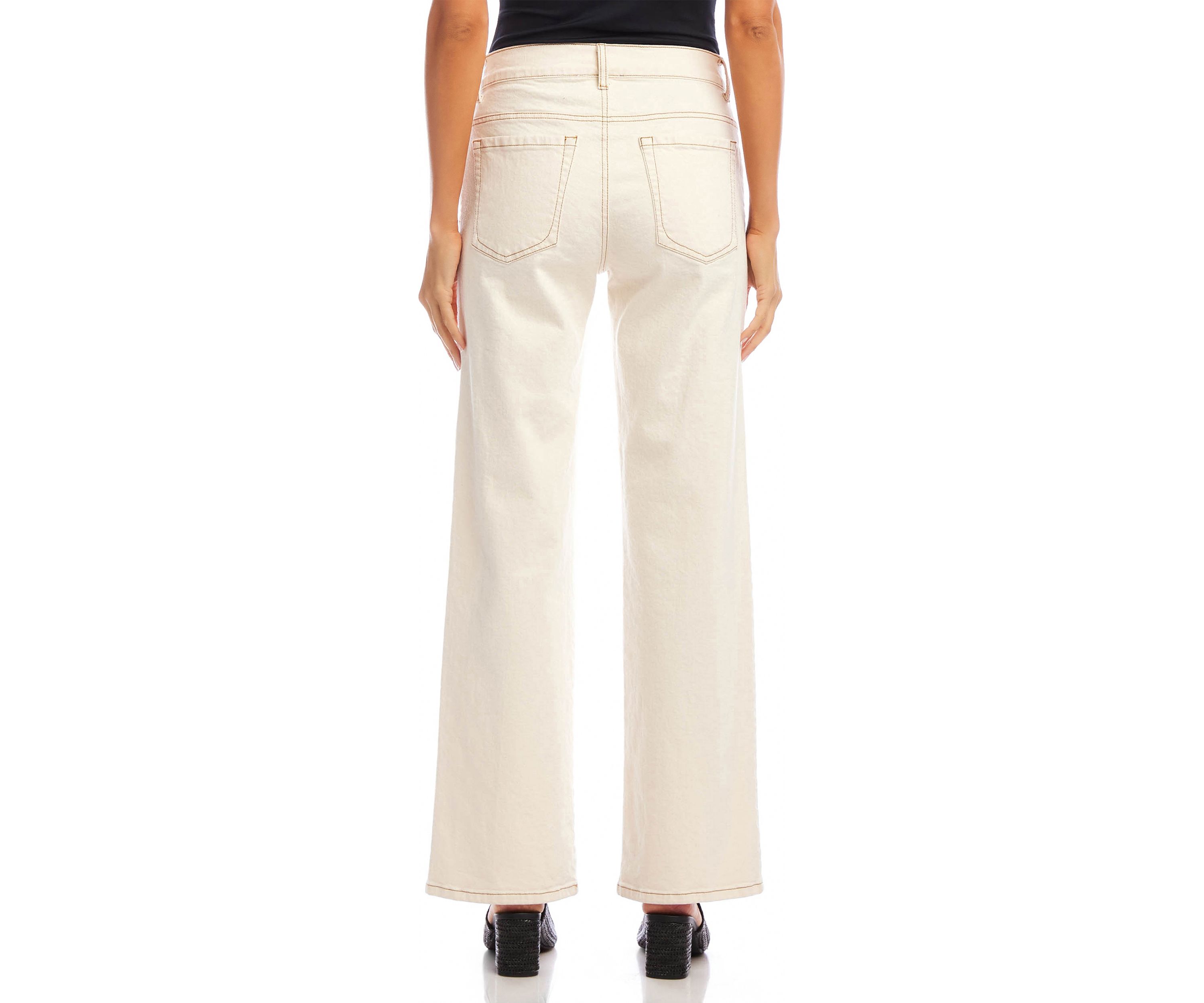 Womens Full Length Wide-Leg Jeans