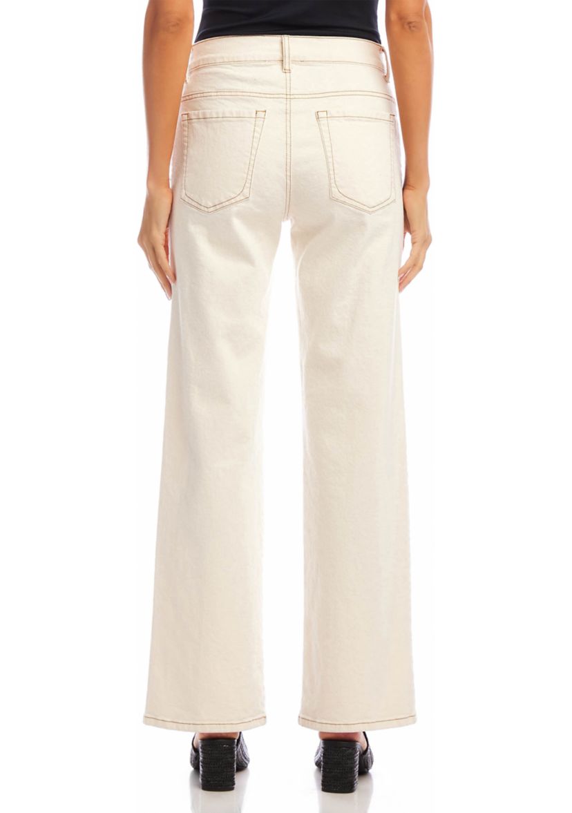 Womens Full Length Wide-Leg Jeans