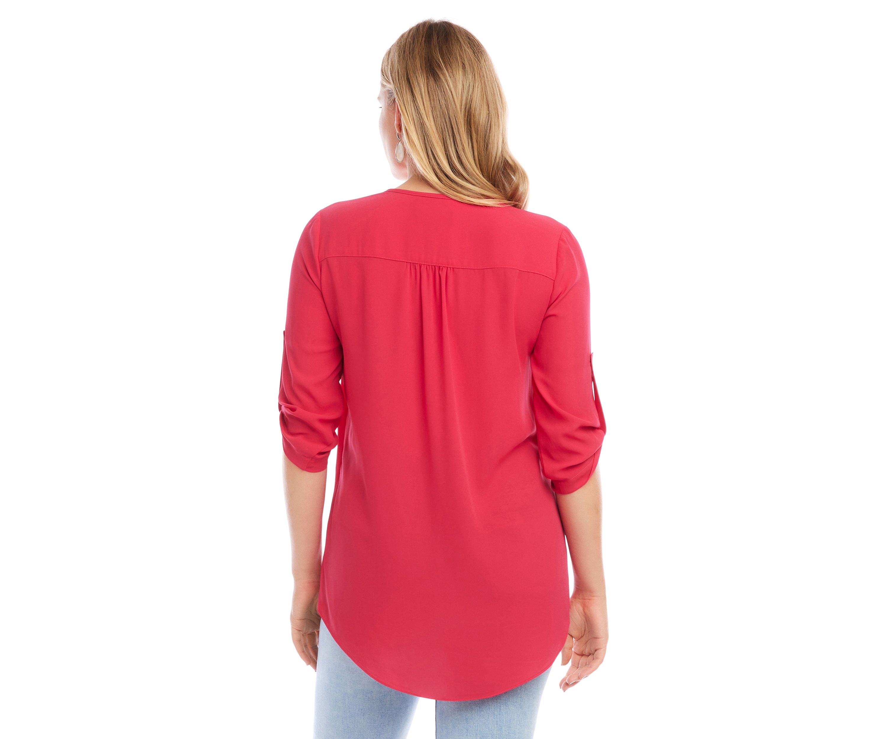 Petite Asymmetric Hem Wrap Top
