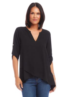 Women's Asymmetric Hem Wrap Top