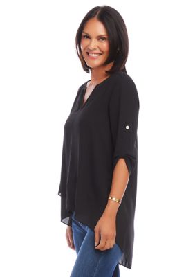 Women's Asymmetric Hem Wrap Top