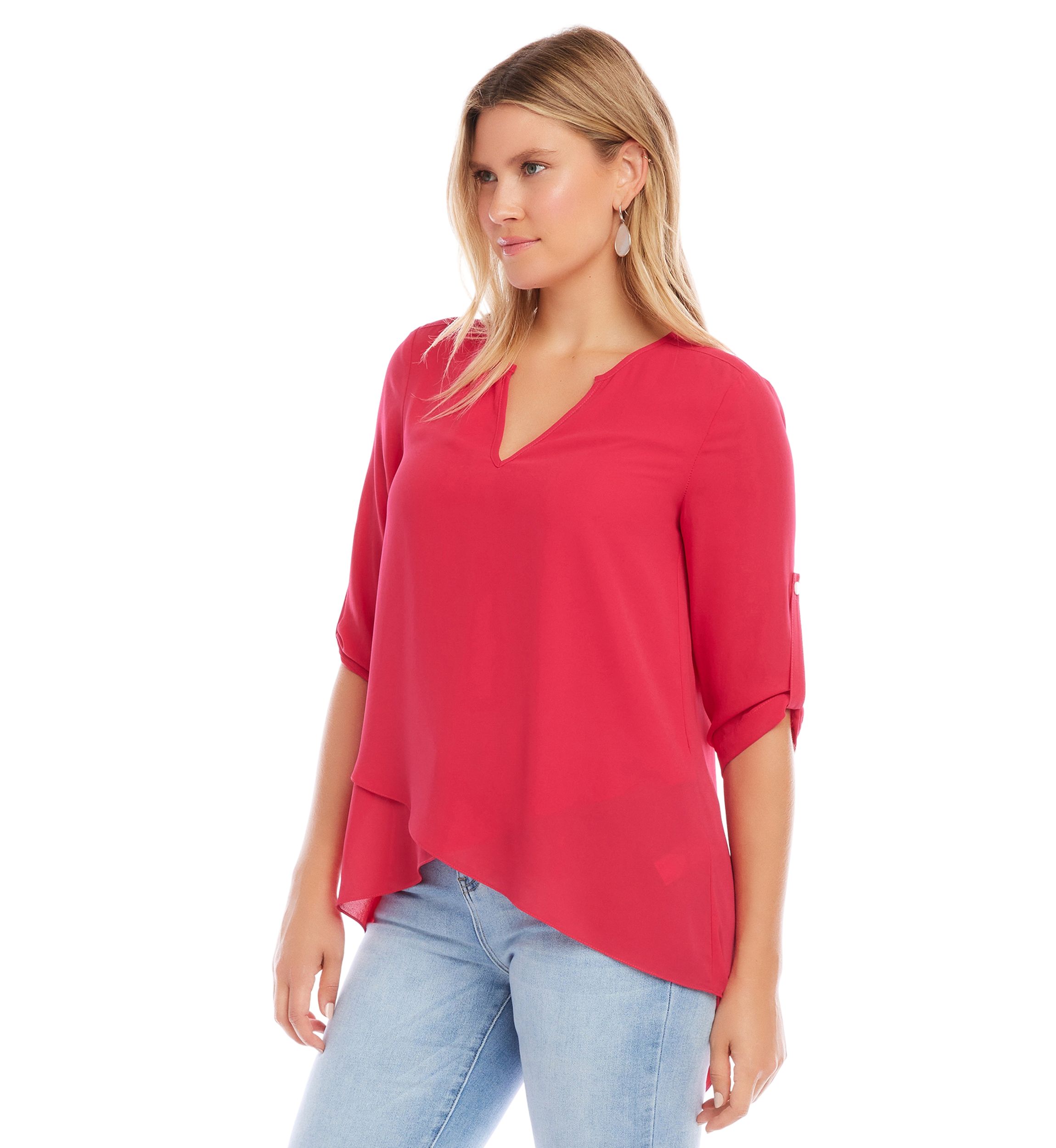 Womens Asymmetric Hem Wrap Top