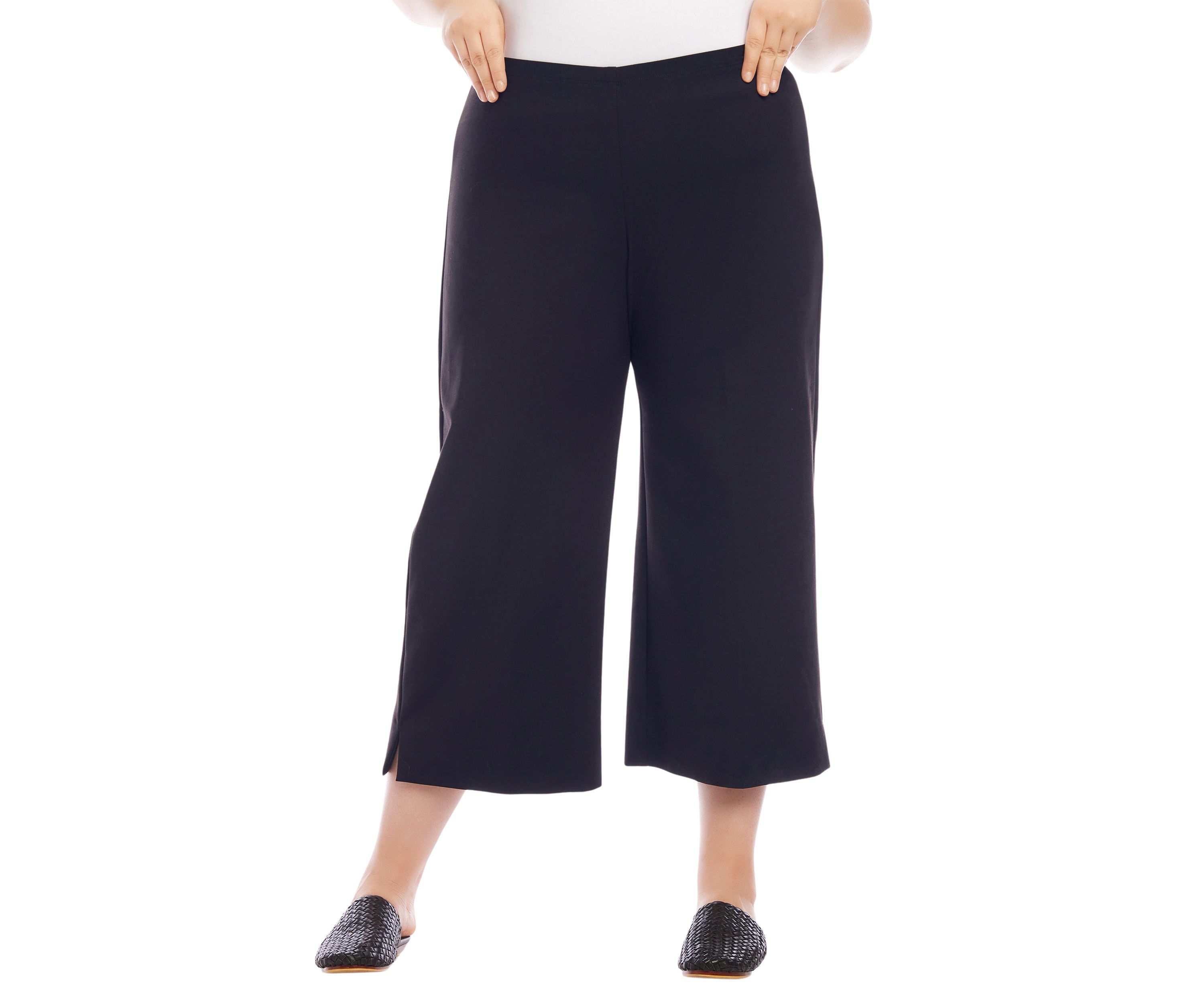 Plus Size Cropped Wide Leg Pants