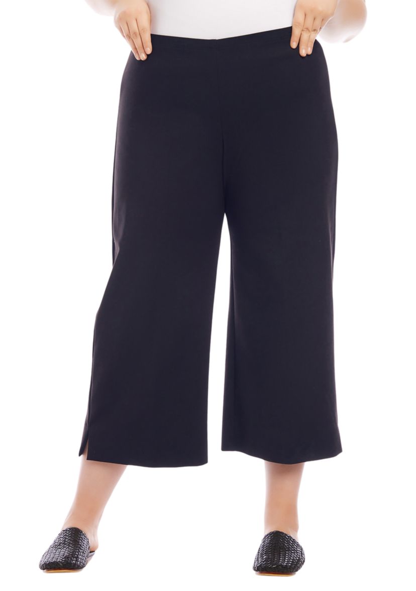 Plus Size Cropped Wide Leg Pants